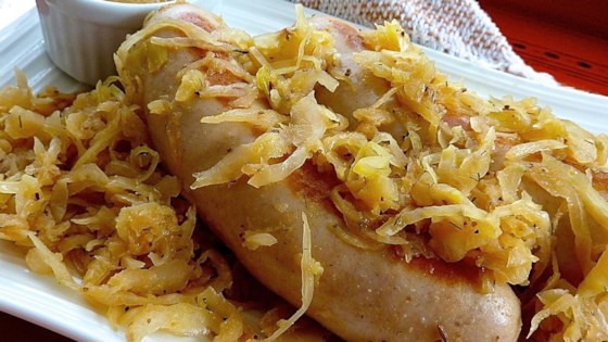 Beer Glazed Brats and Sauerkraut Recipe - Allrecipes.com