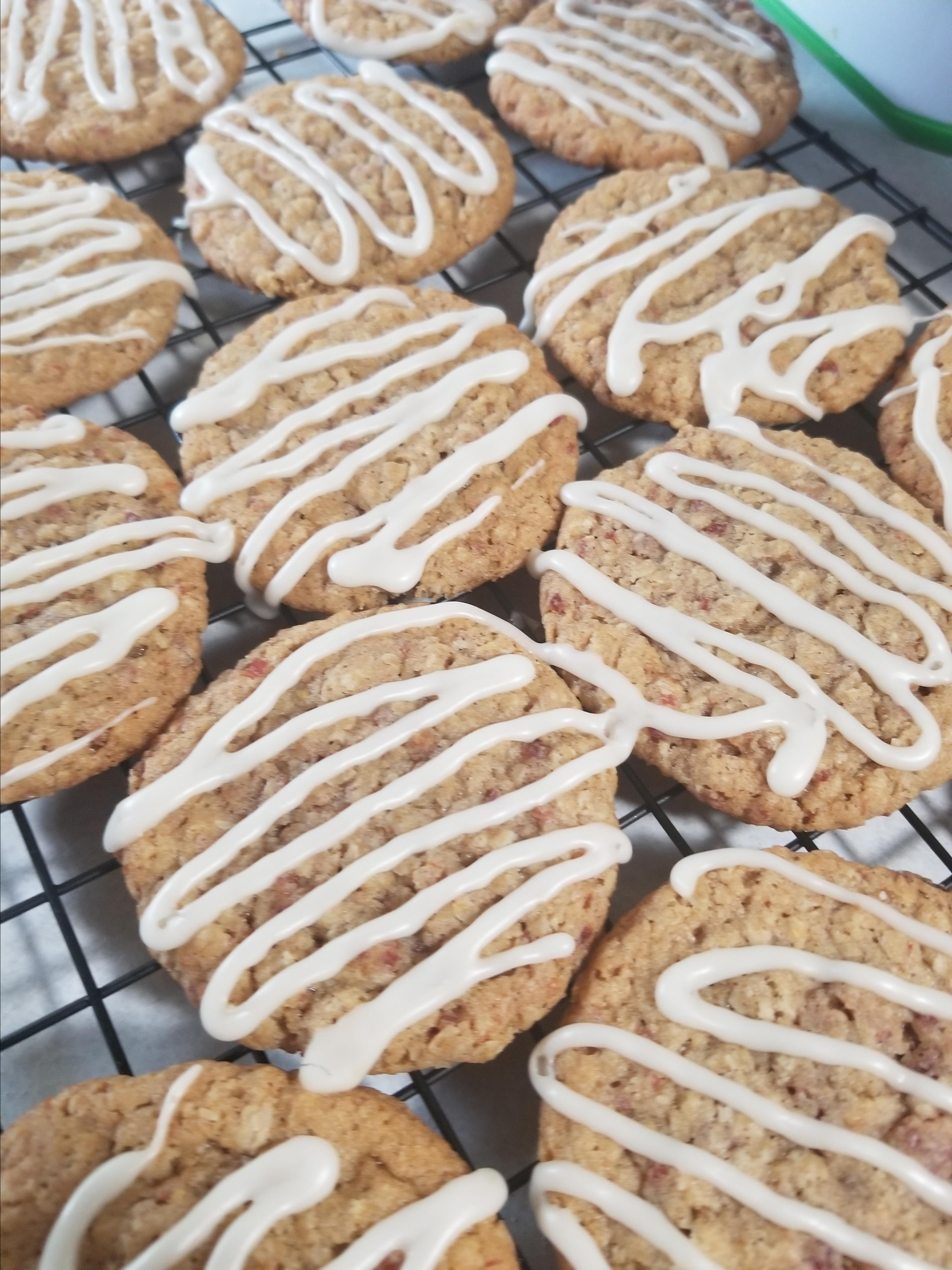 Bacon Oatmeal Breakfast Cookies With Maple Glaze image