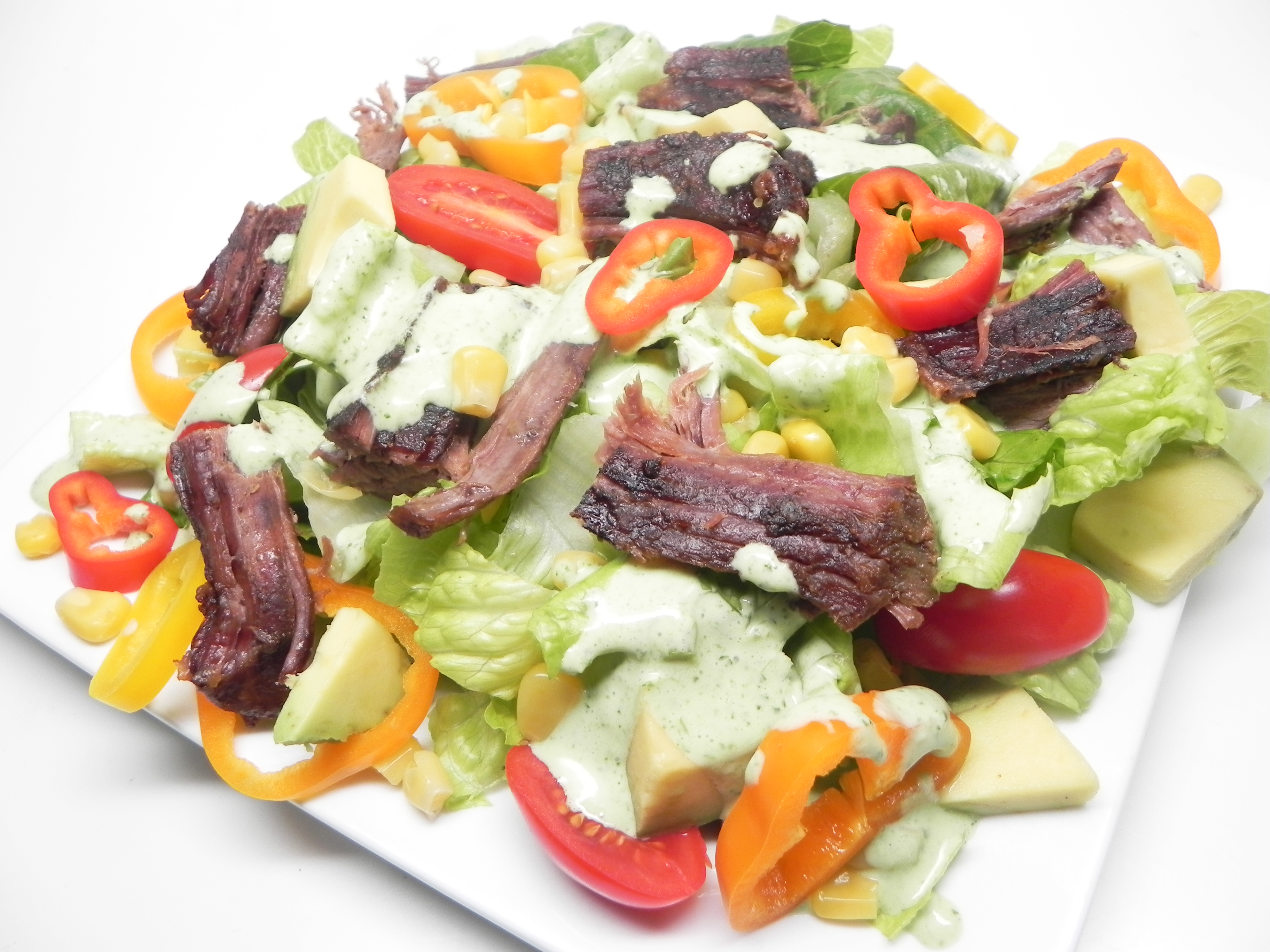 Slow Cooker Steak Salad with Cilantro Lime Dressing_image