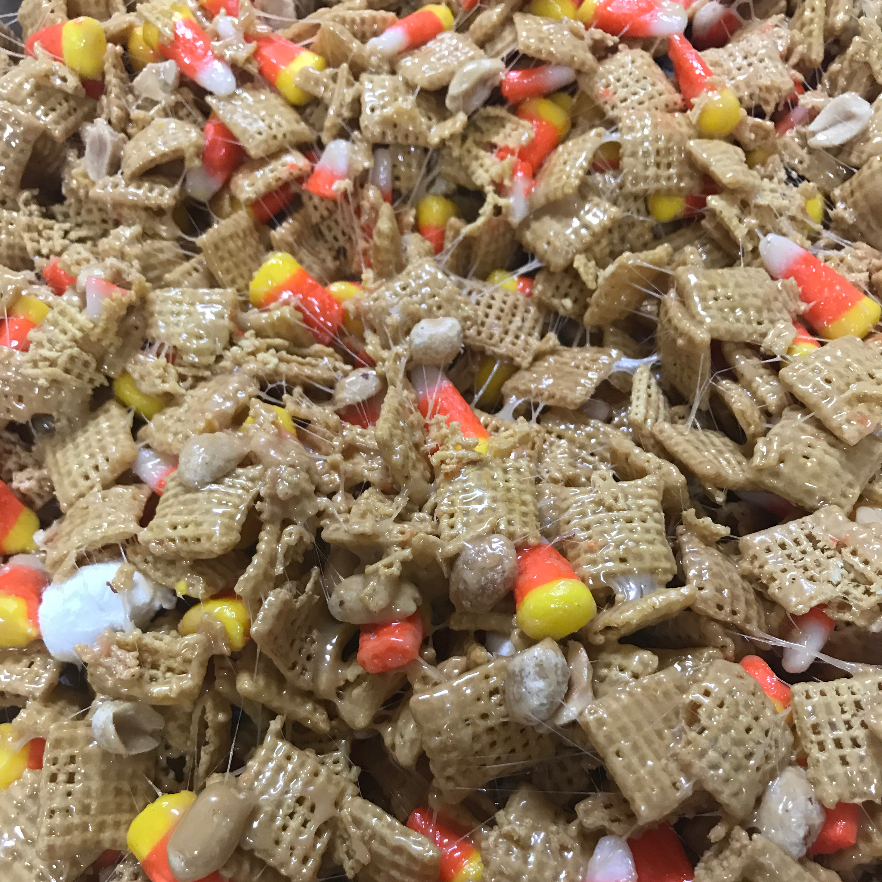 Peanutty Candy Corn Cereal Bars image