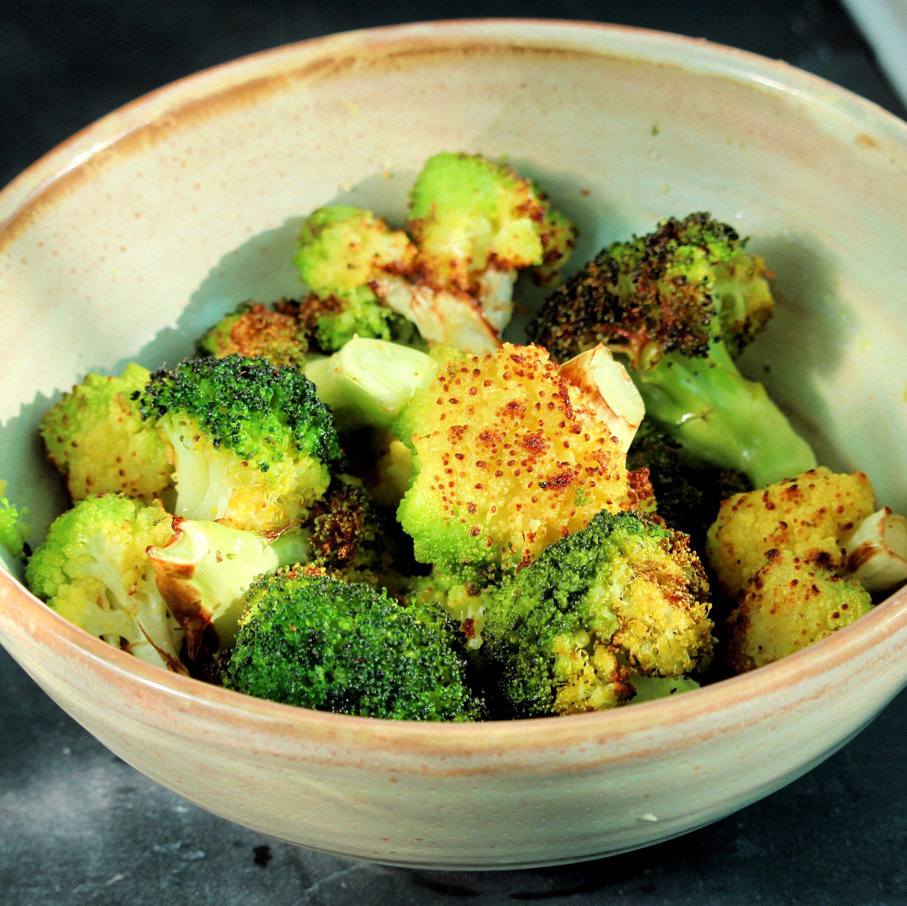Air Fryer Roasted Broccoli and Cauliflower_image