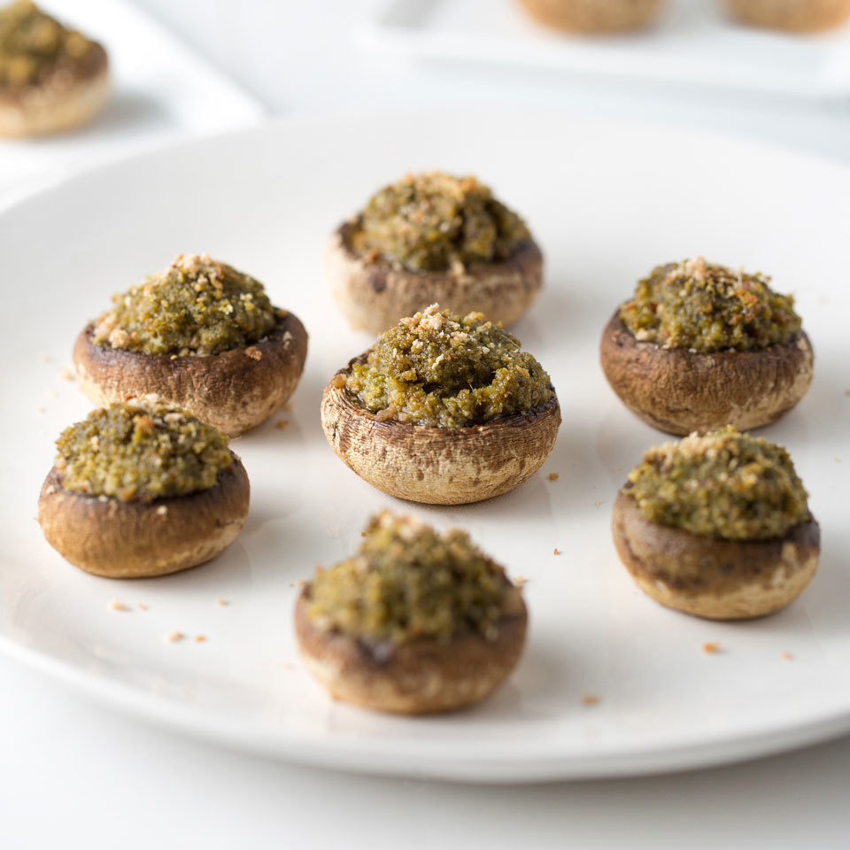 Pesto Stuffed Mushrooms Recipe | EatingWell