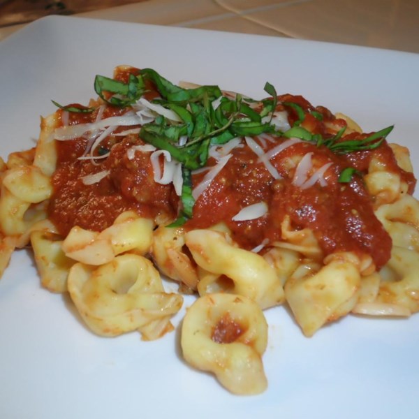 Three Cheese Tortellini with Traditional Sauce and Parmigiano Cheese ...