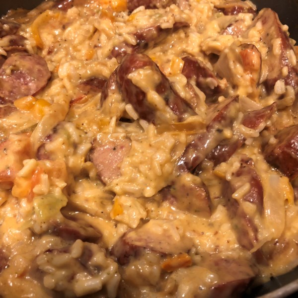 Cheesy Smoked Sausage And Rice Skillet Photos