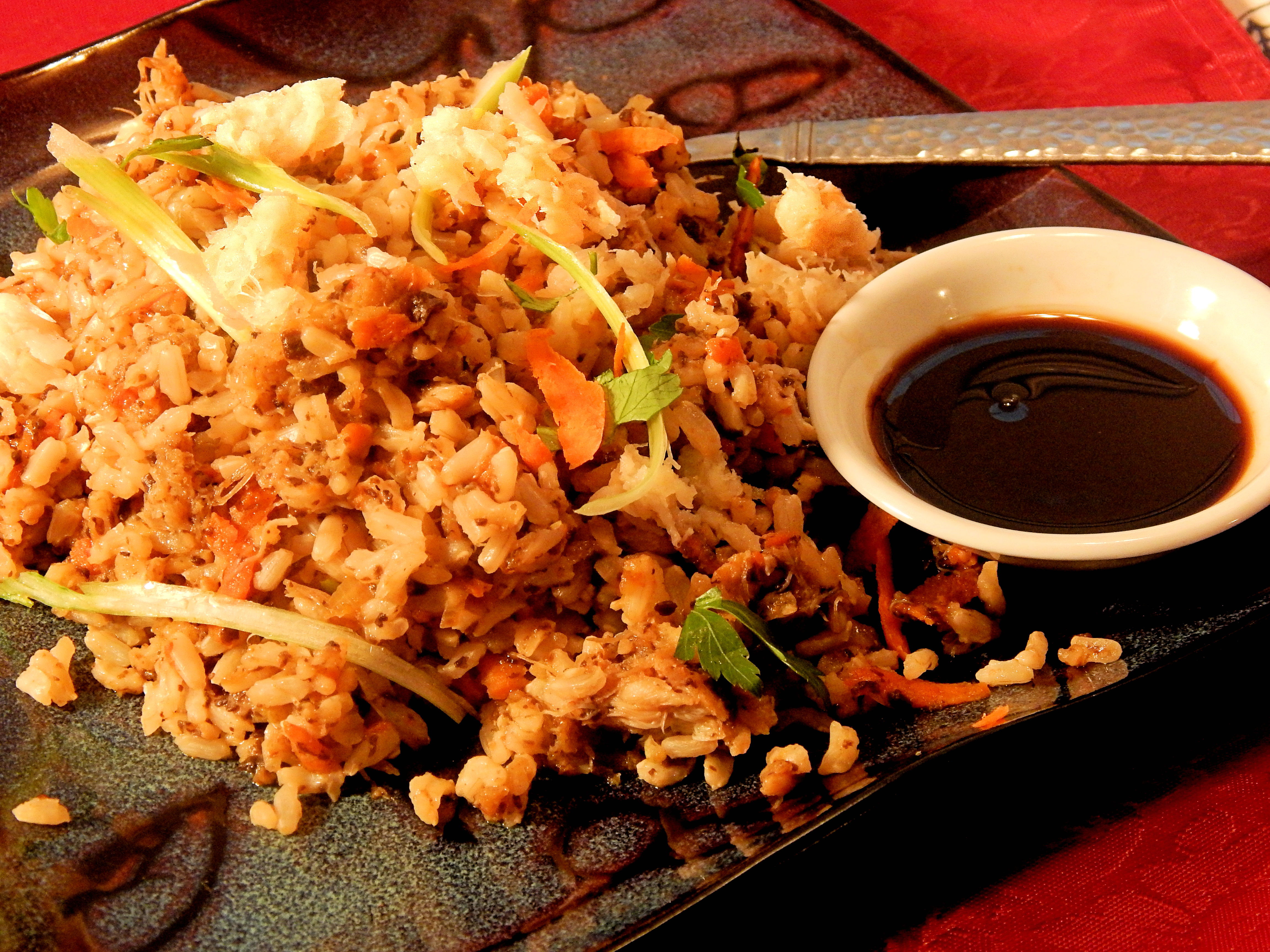 Japanese-Style Crab Fried Brown Rice_image