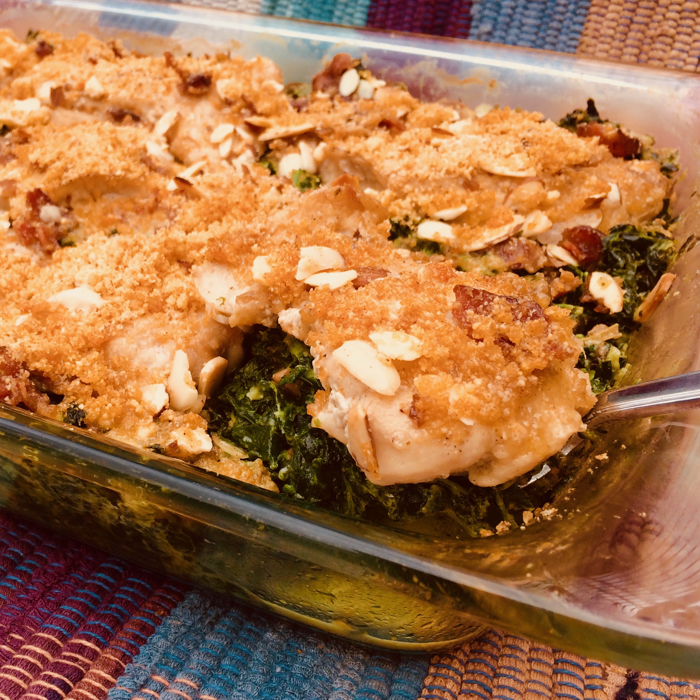 Oven-Baked Keto Chicken Thighs with Creamed Spinach and Mushrooms_image