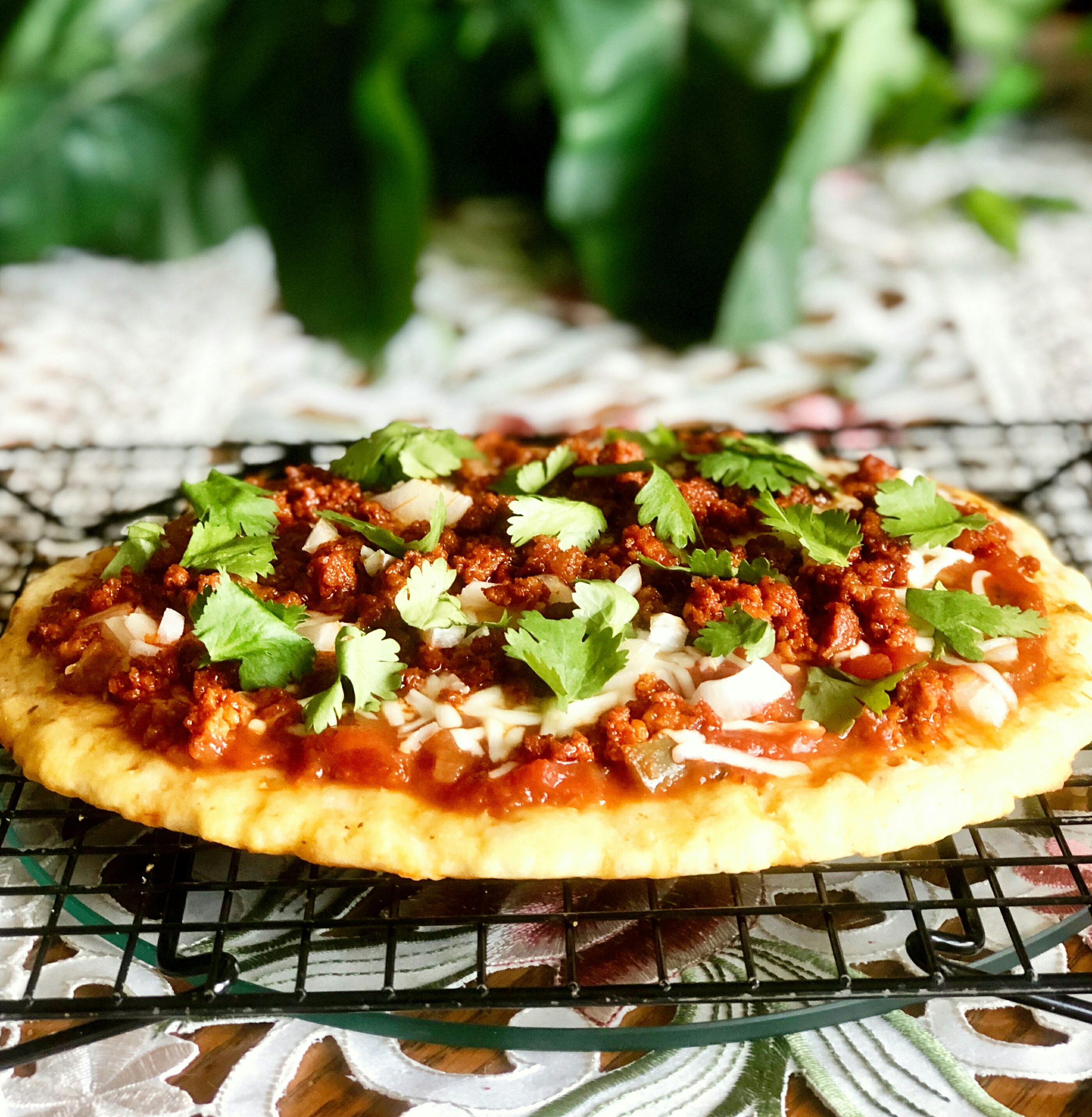 Keto Fathead Pizza with Chorizo and Salsa_image