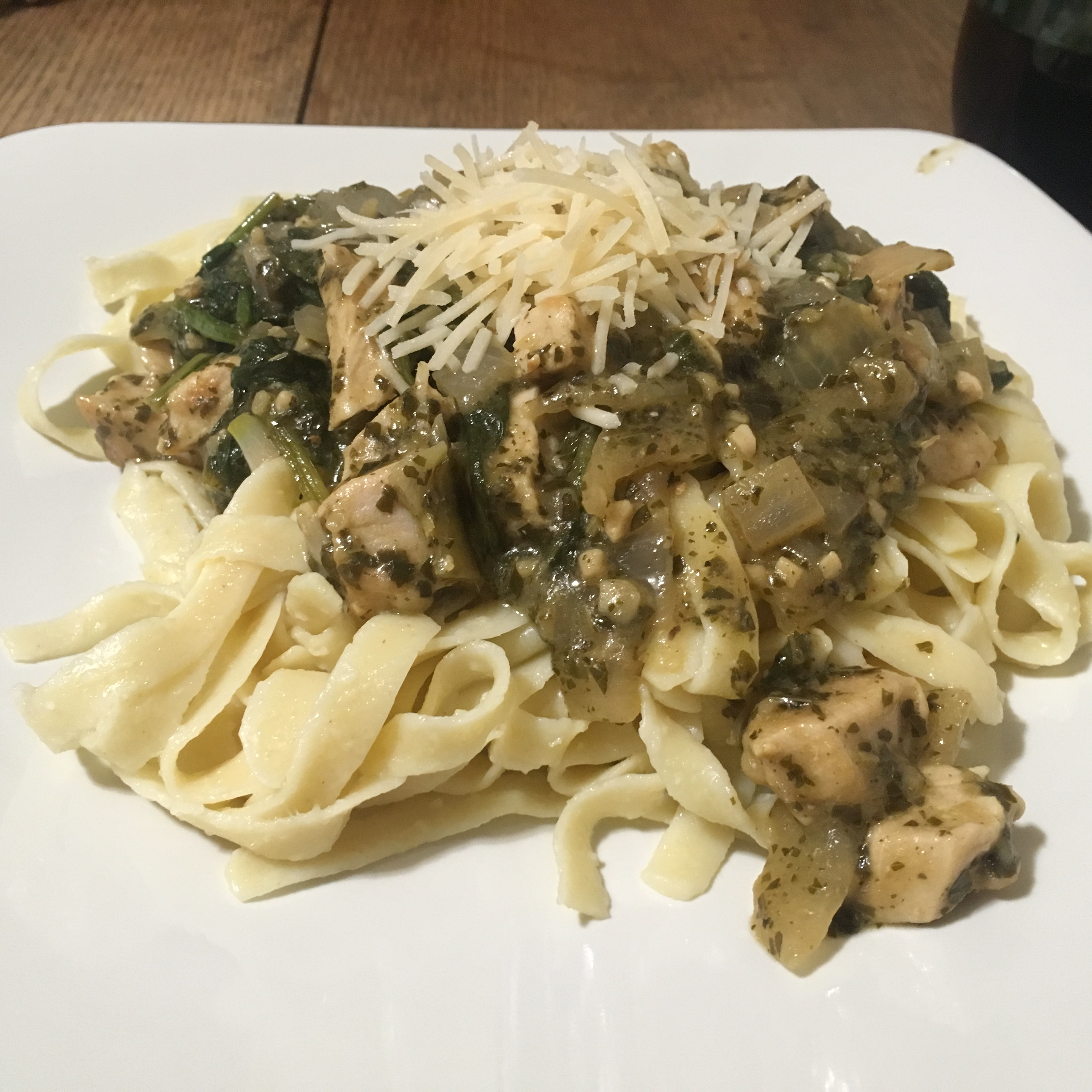 Chicken Pesto with Fettuccine and Spinach Recipe | Allrecipes