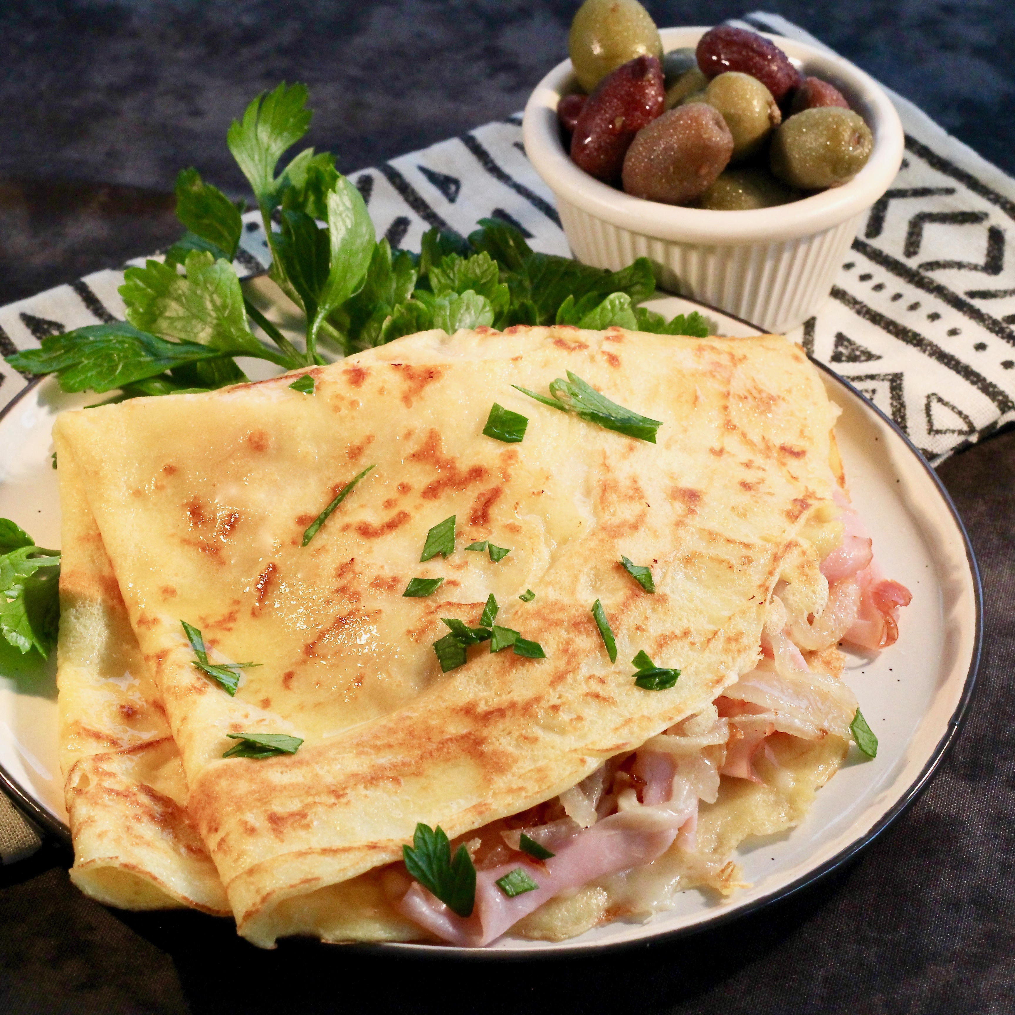 Ham and Cheese Crepes image