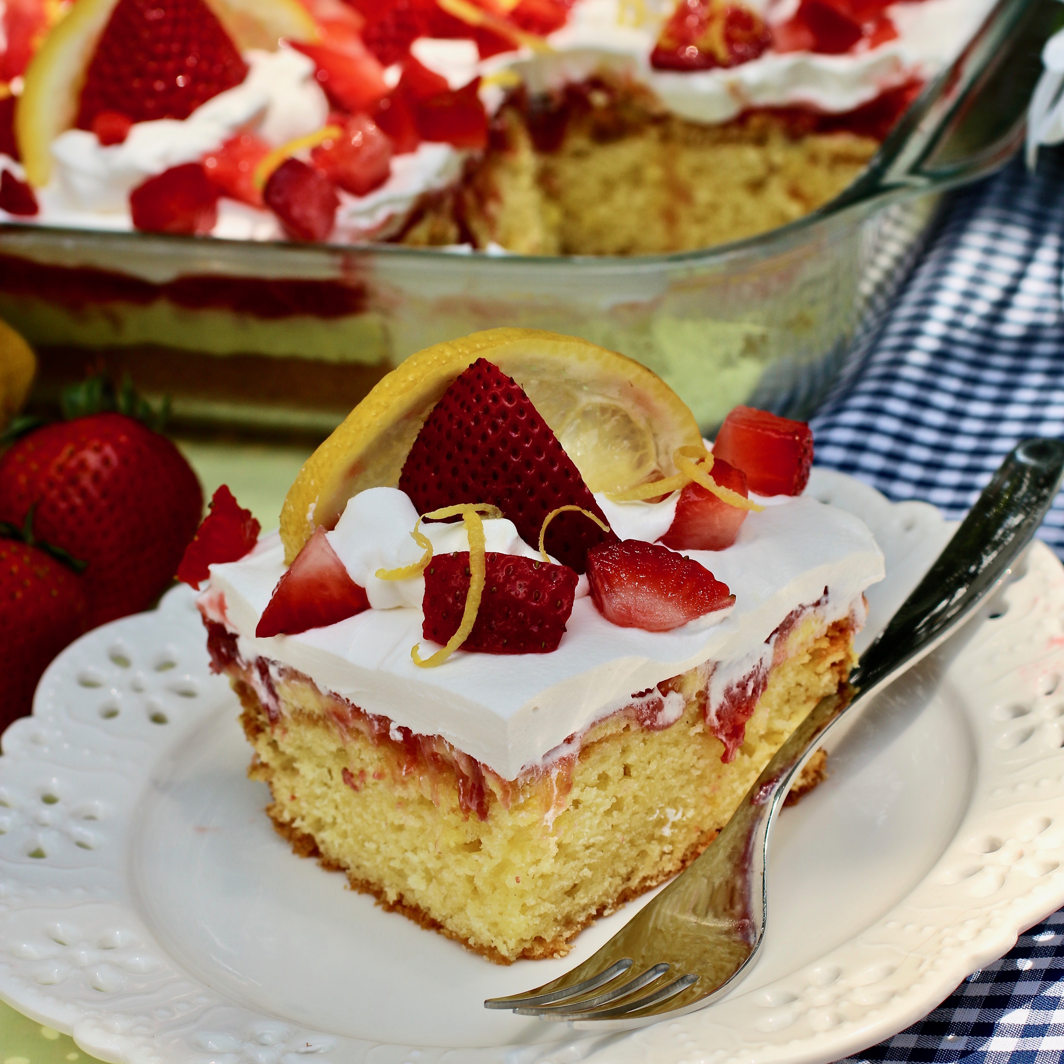 1 of 1. Strawberry-Lemon Poke Cake. 
