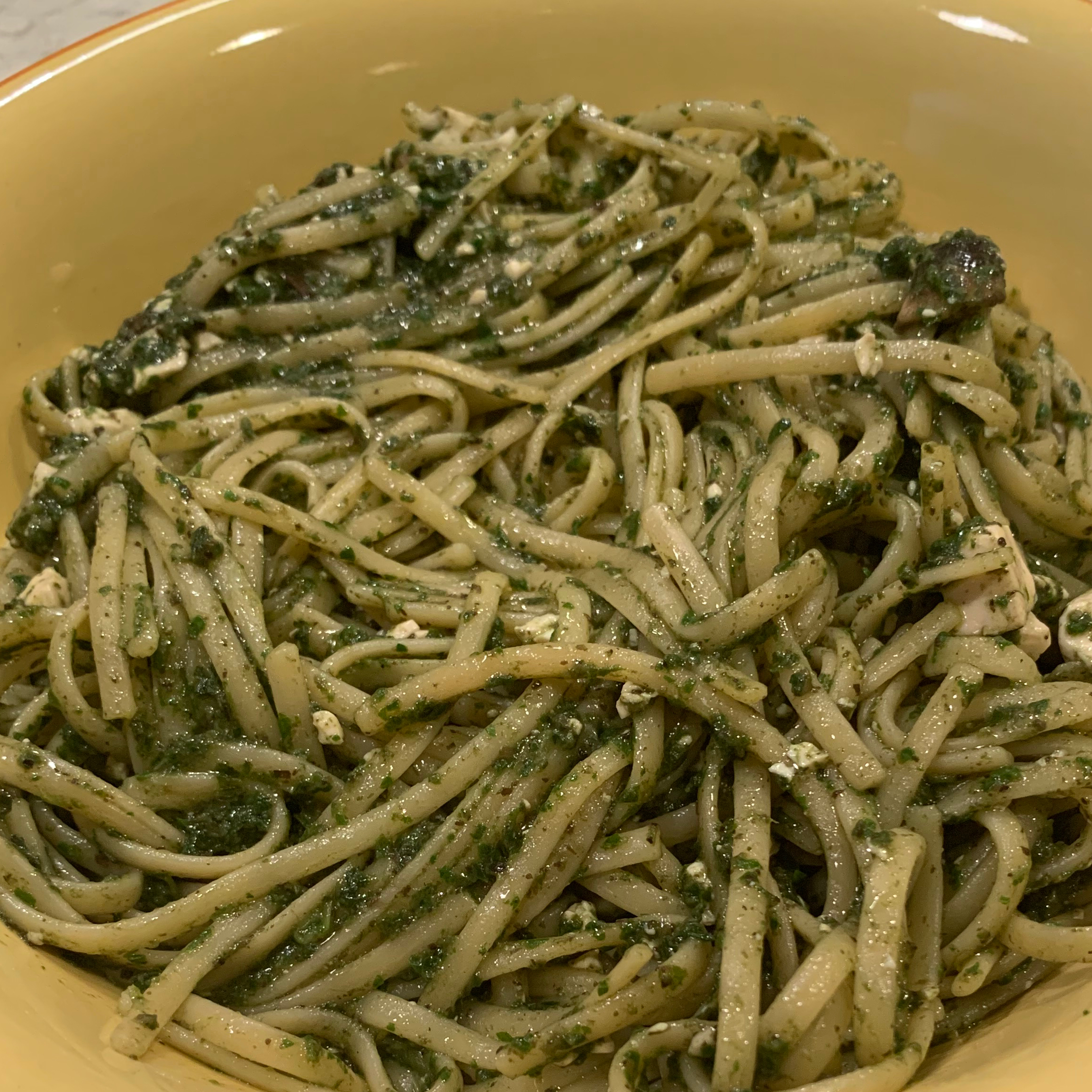 Vegan Linguine With Spinach Pesto image