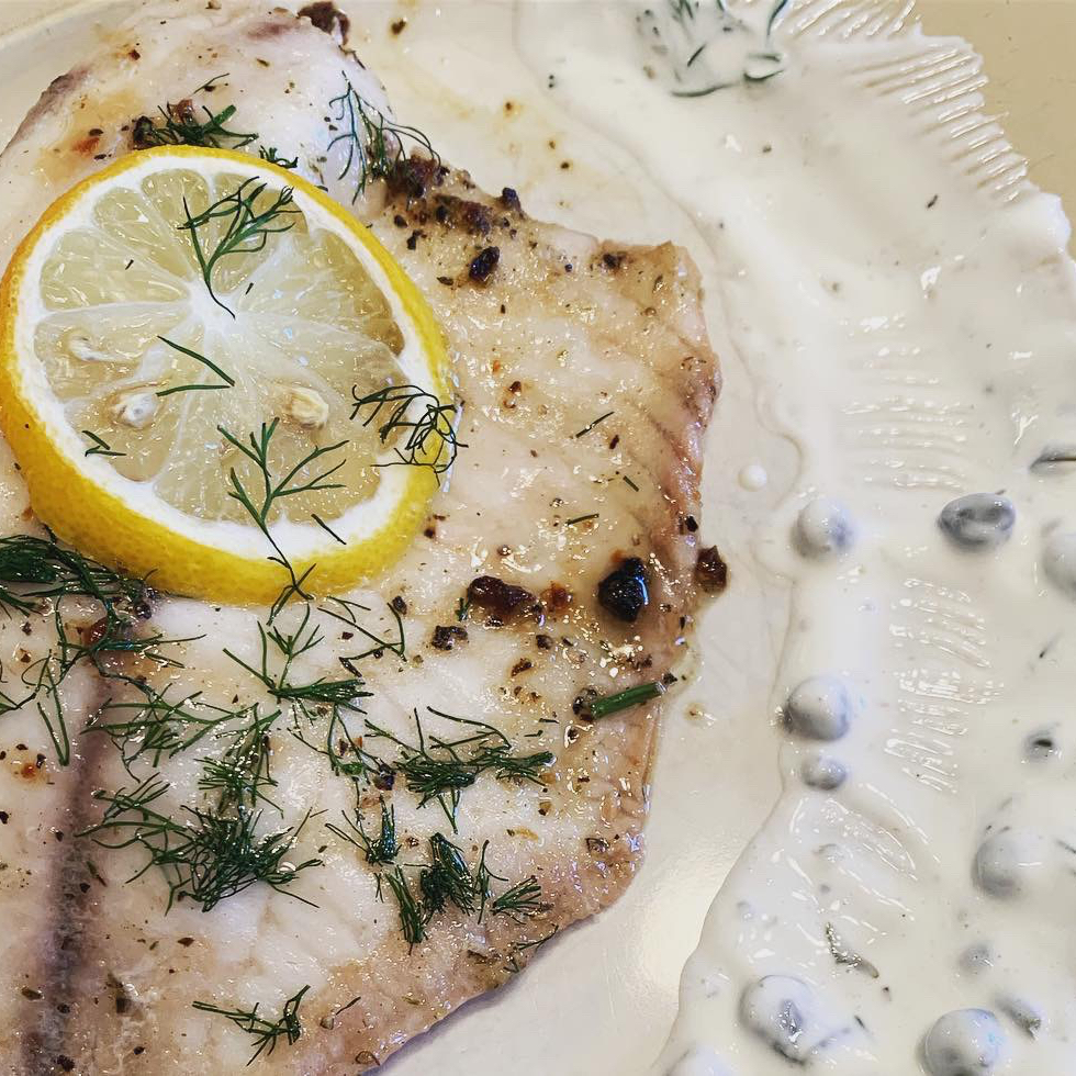 Baked Flounder With Dill And Caper Cream_image