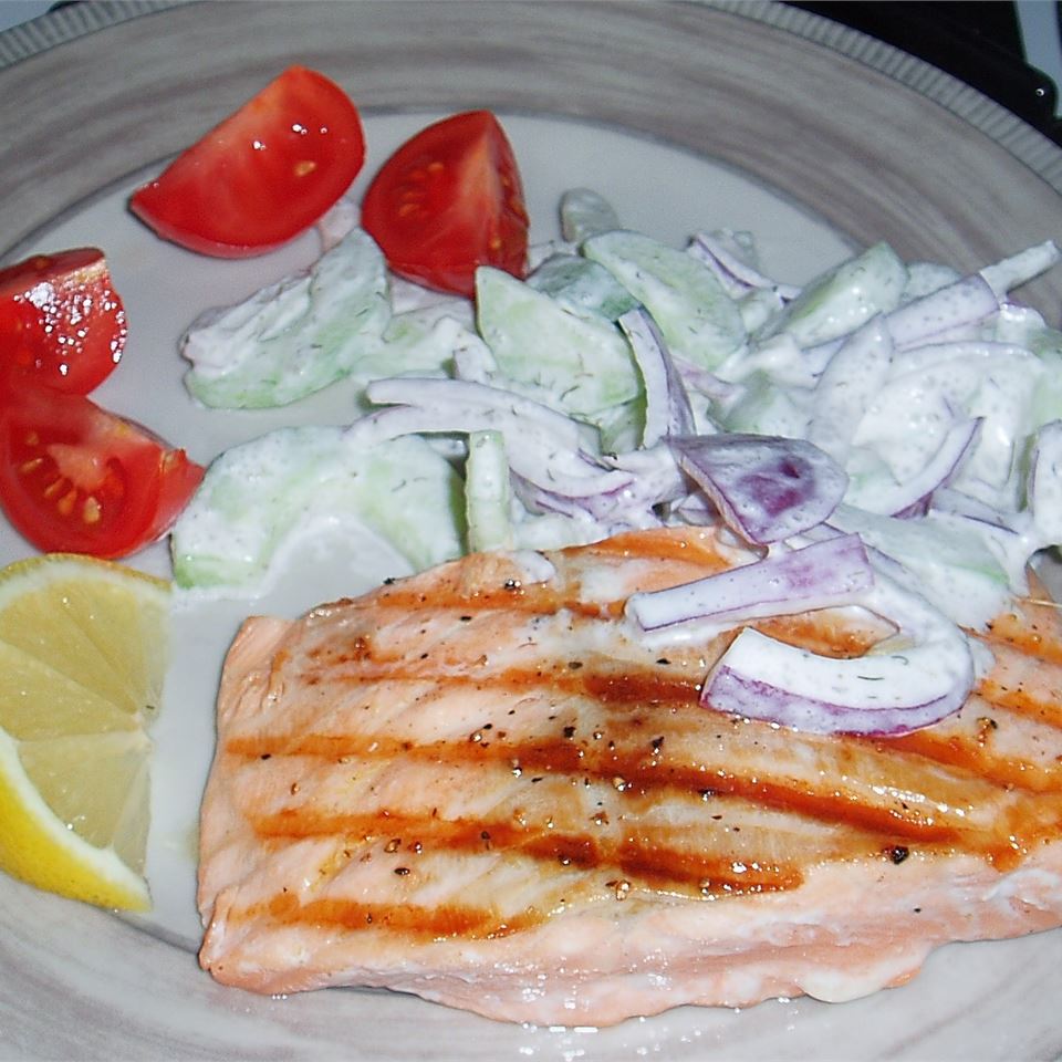 Grilled Salmon With Cucumber Salad Recipe | Allrecipes