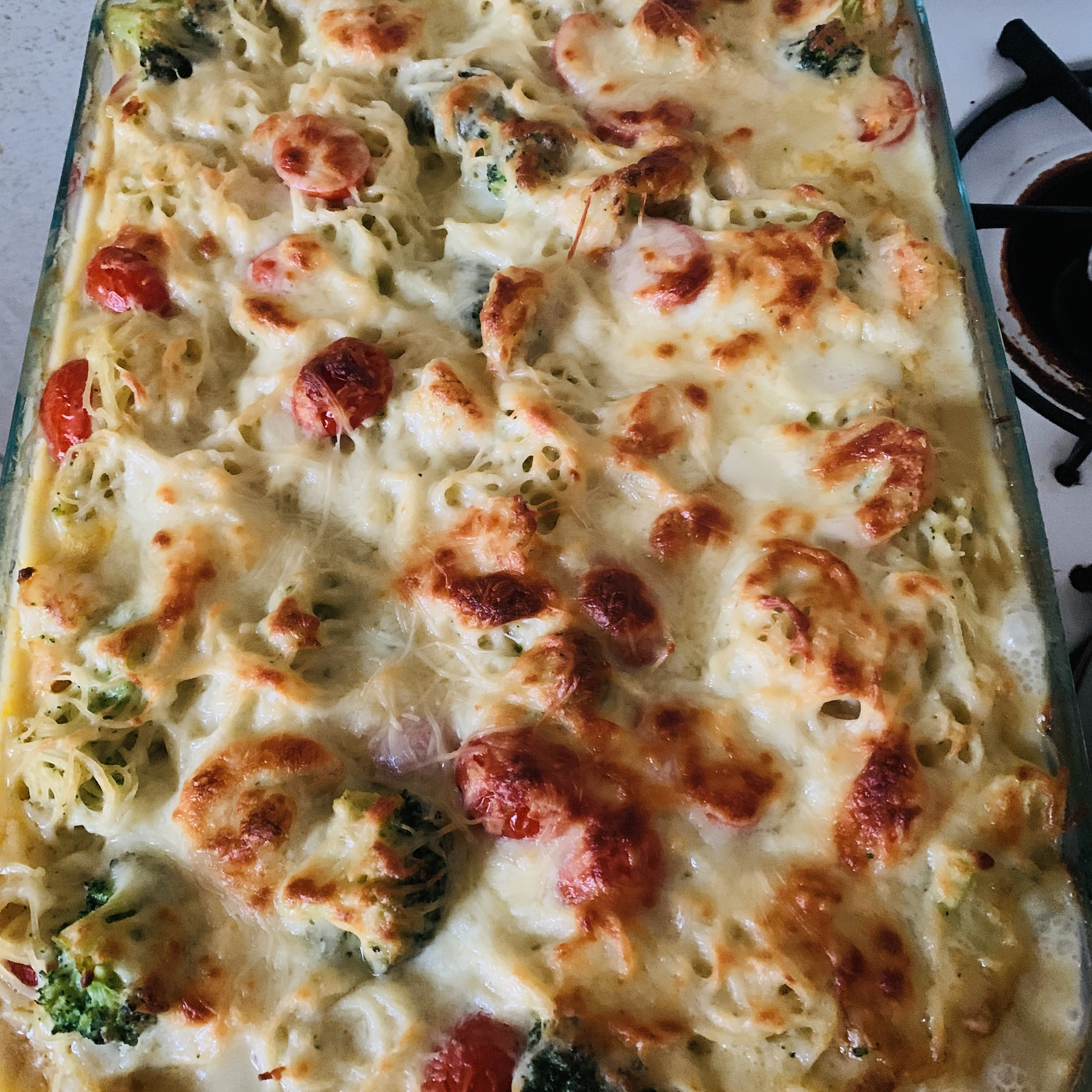 Shrimp Alfredo Broccoli Bake image