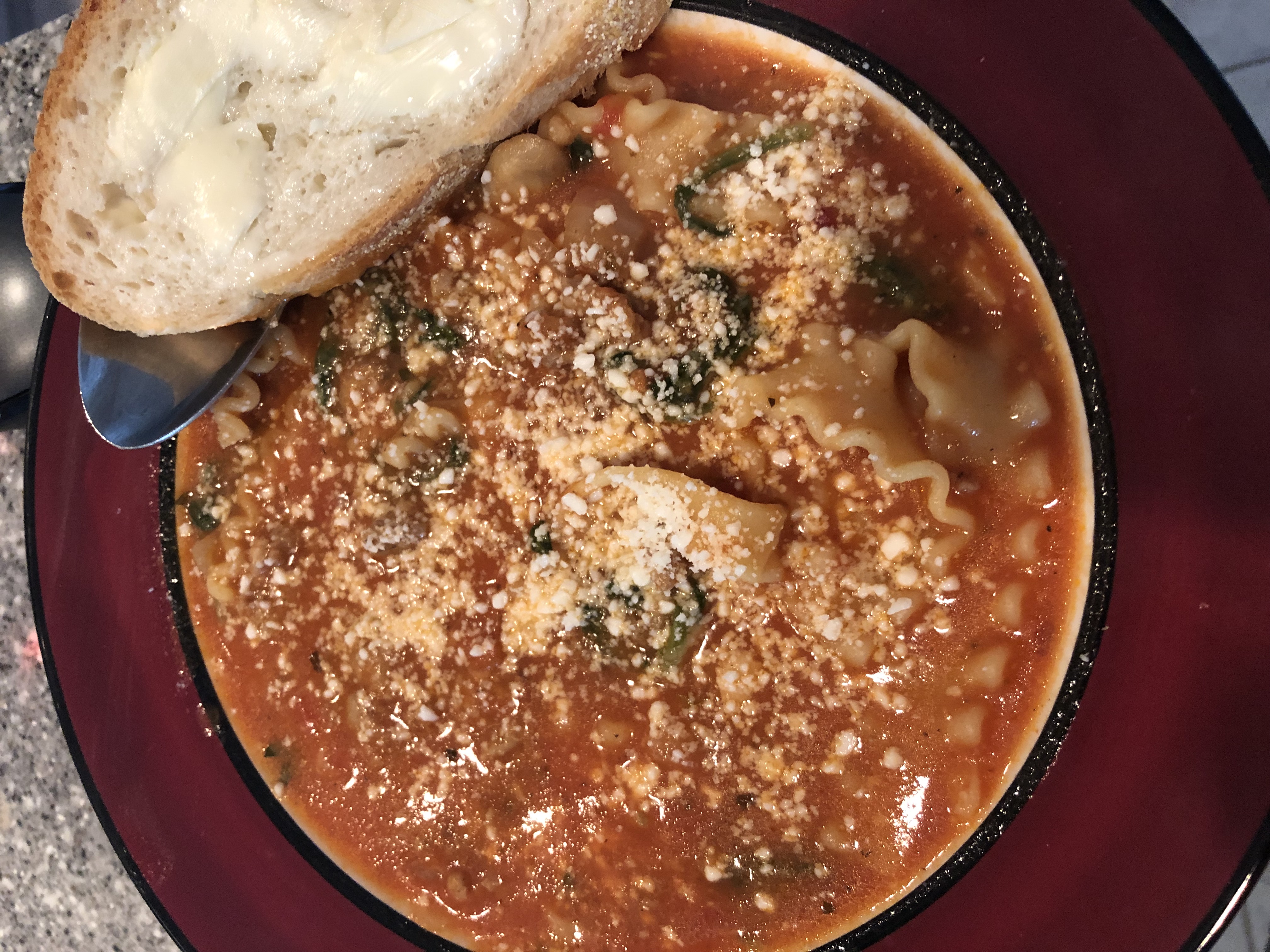 Cheesy Sausage Lasagna Soup image