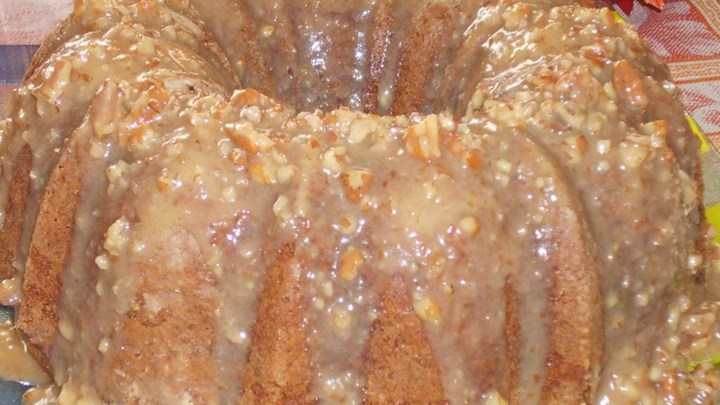 Jim's Apple Raisin Pound Cake with Praline Glaze Recipe - Allrecipes.com