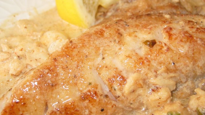 Rockfish with Crab and Old Bay Cream Sauce