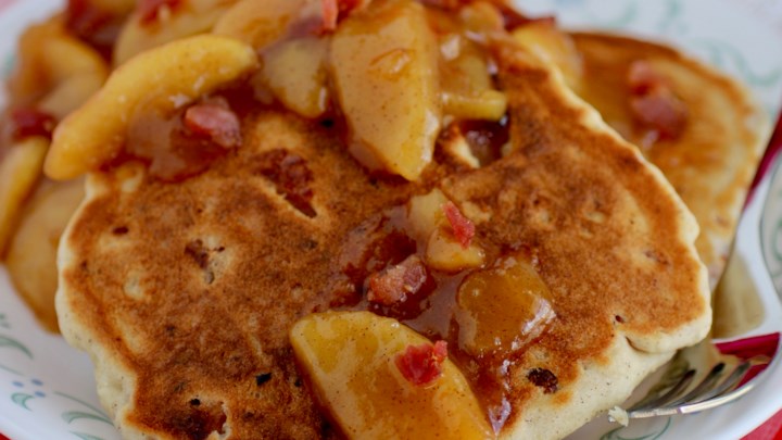 Bacon Bourbon Apple Pancakes