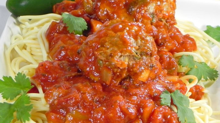 Mexican-Style Spaghetti and Meatballs