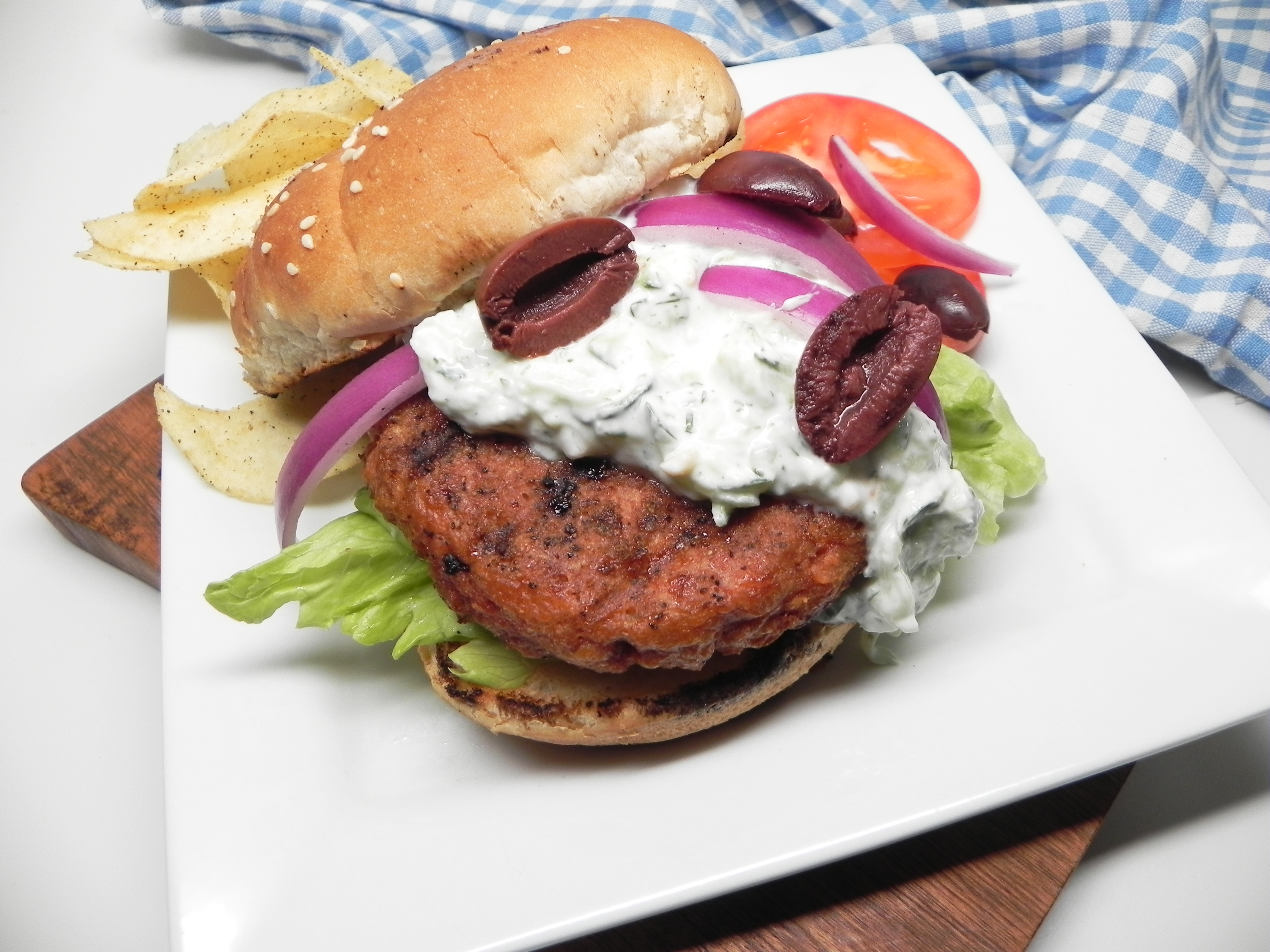 Greek Grilled Beyond Meat® Burgers image