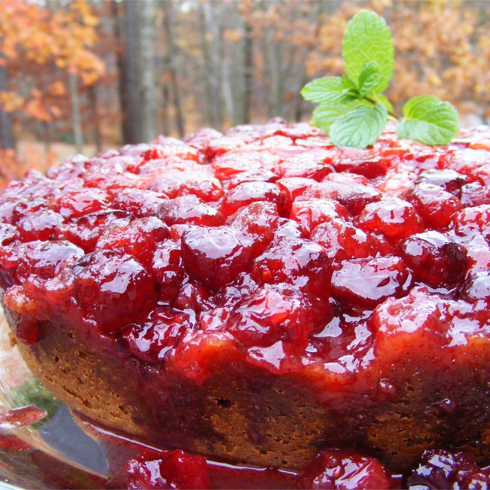 Cranberry Upside-Down Sour Cream Cake image