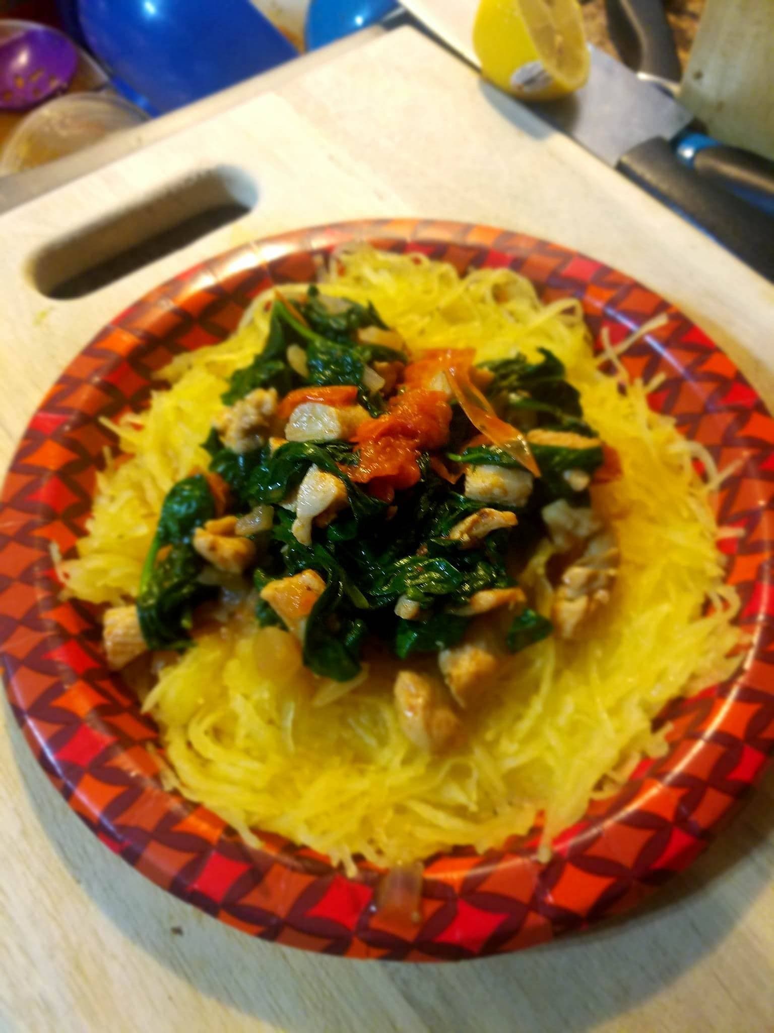 Spaghetti Squash with Spinach and Chicken_image