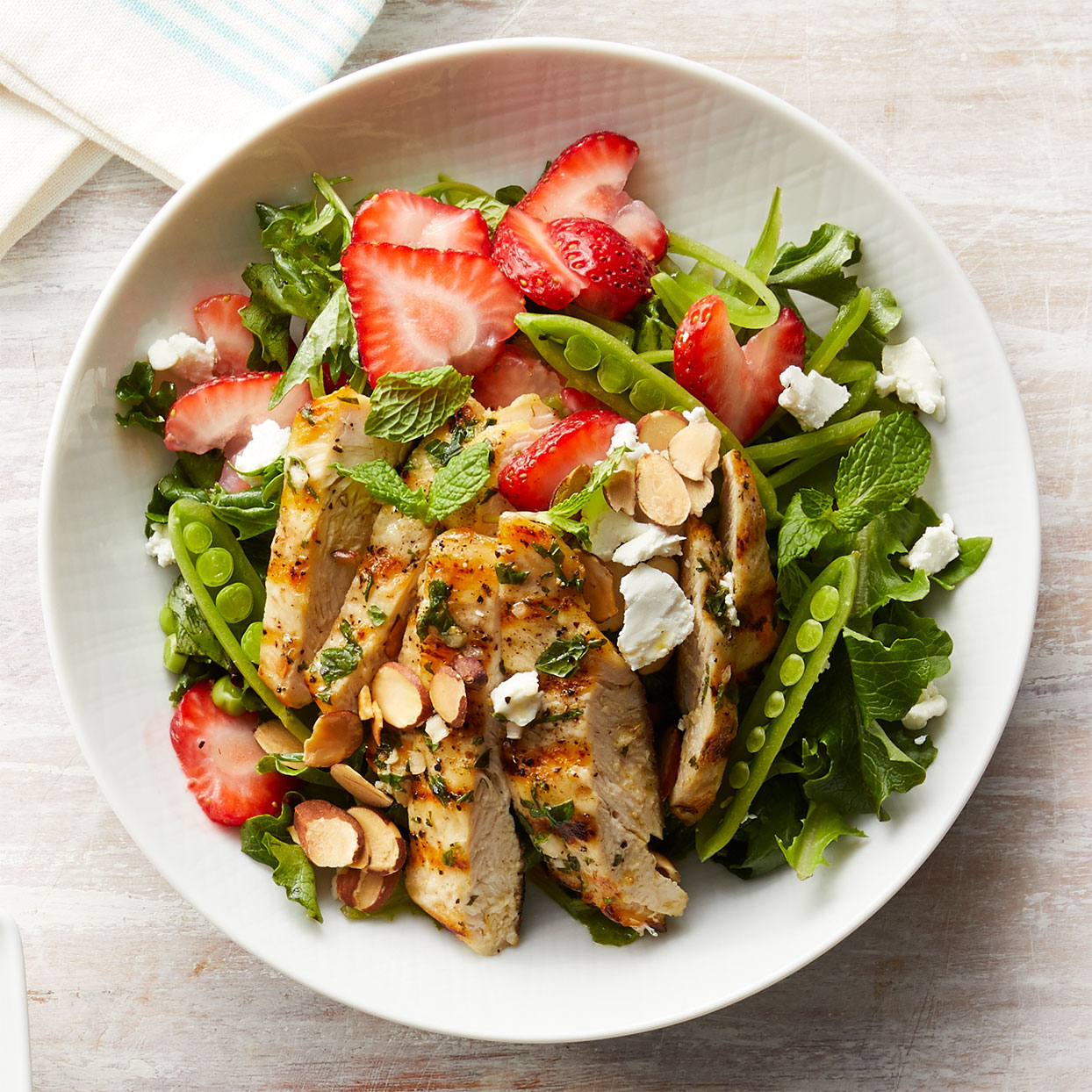 Strawberry Chicken Salad with Mint & Goat Cheese Recipe | EatingWell