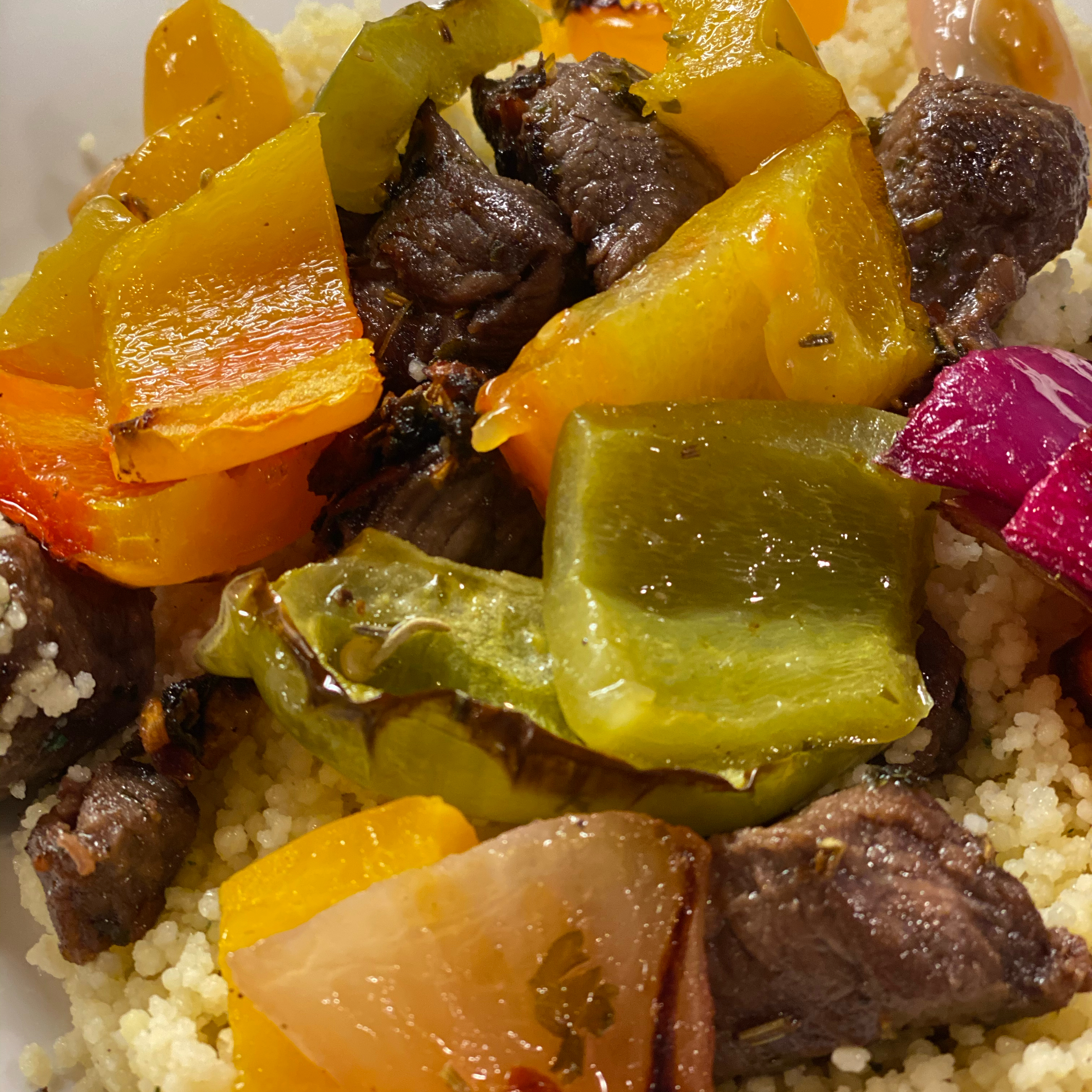 Diced Lamb with Roasted Vegetables and Couscous_image