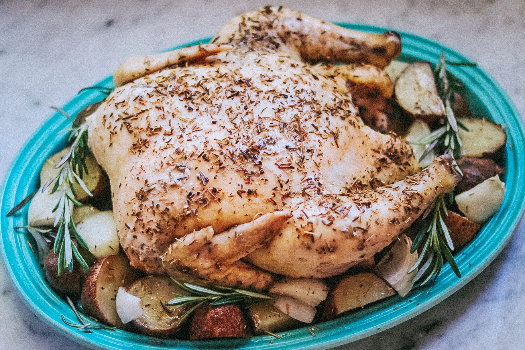 Garlic-Rosemary Slow Cooker Whole Chicken image