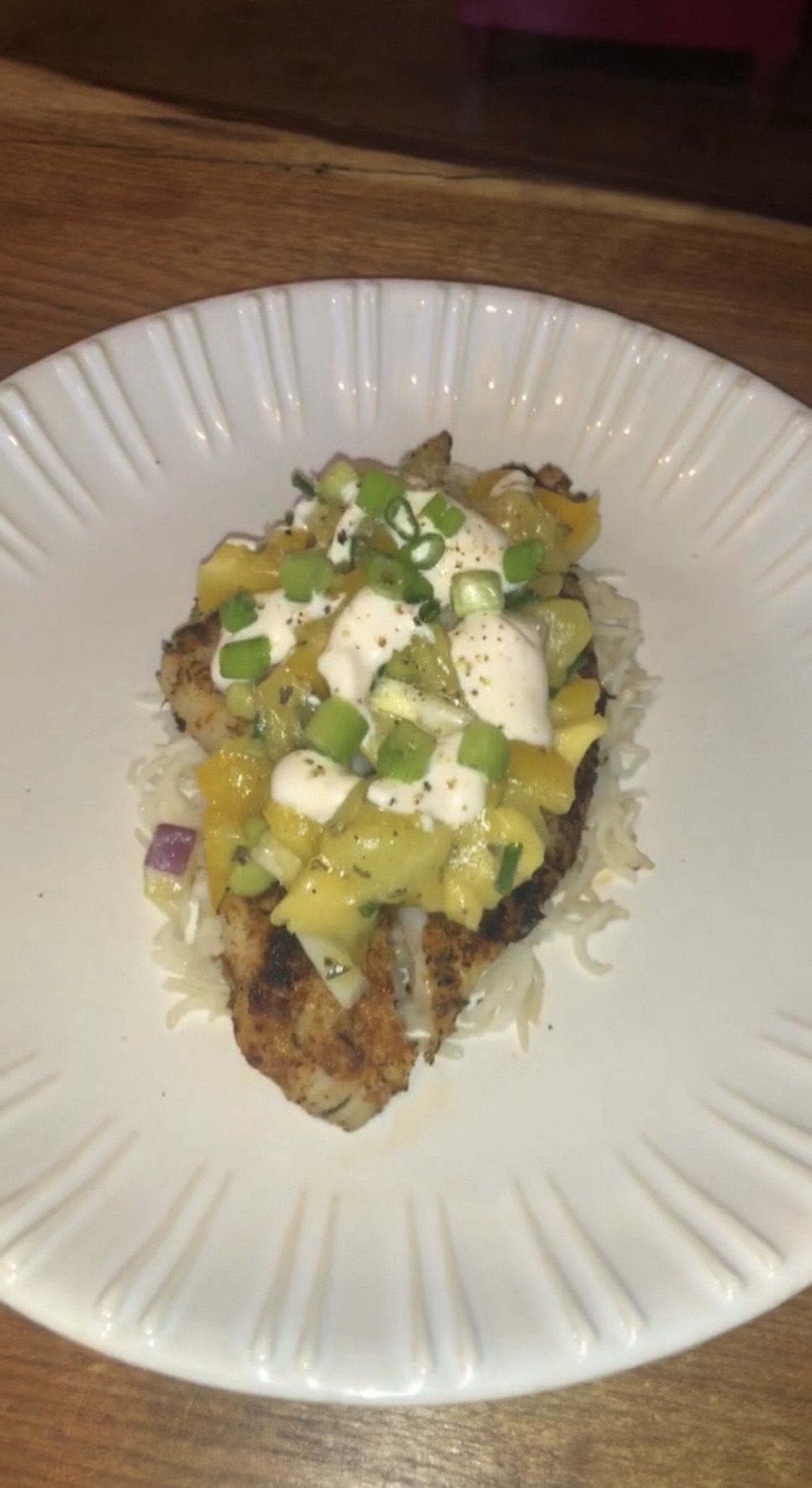 Blackened Flounder with Mango Slaw image