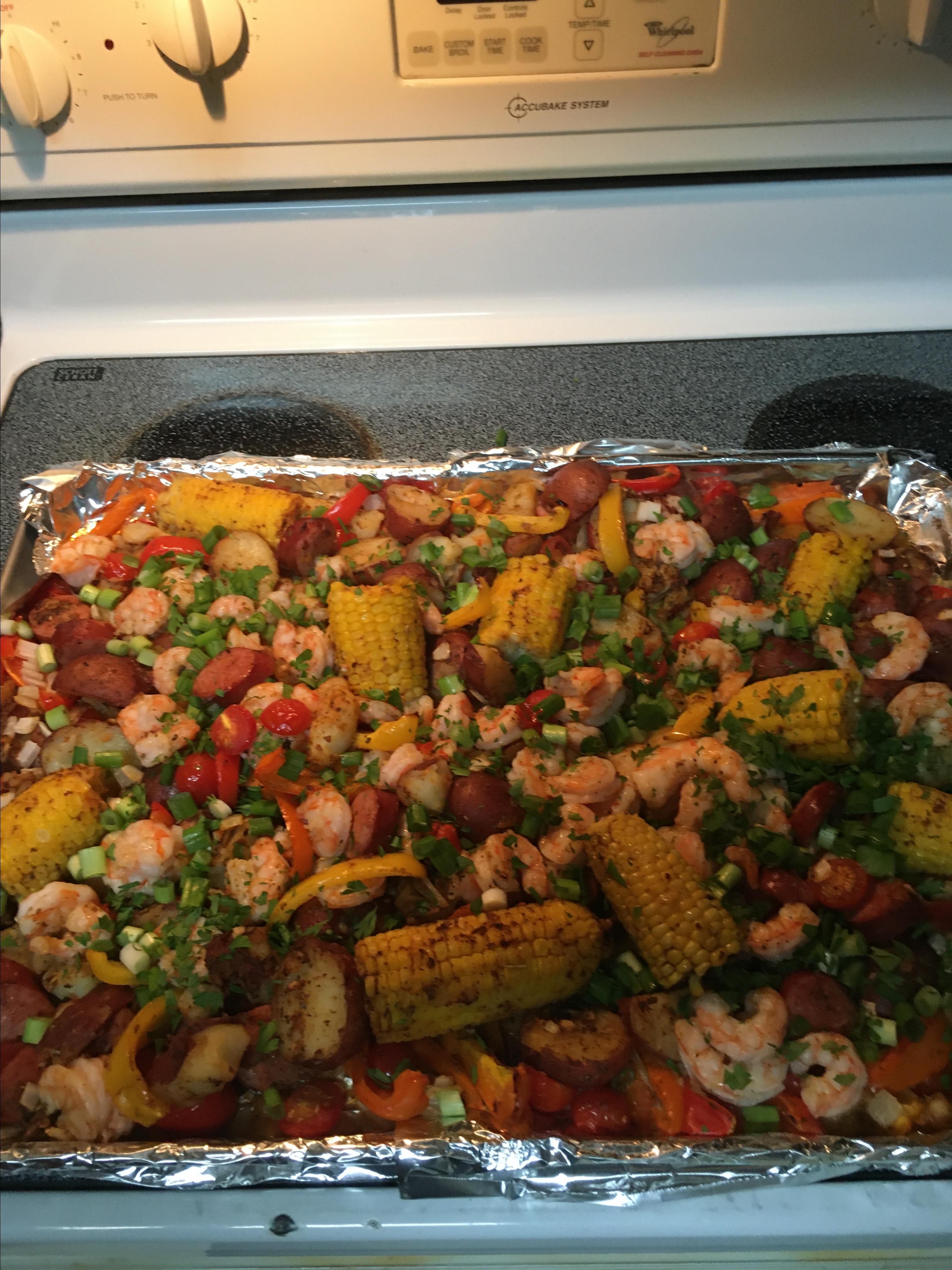 Sheet Pan Shrimp and Sausage Bake Recipe | Allrecipes