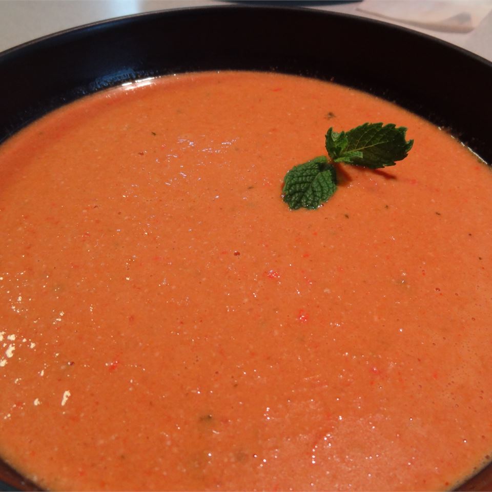 Feta Cheese and Roasted Red Pepper Soup image