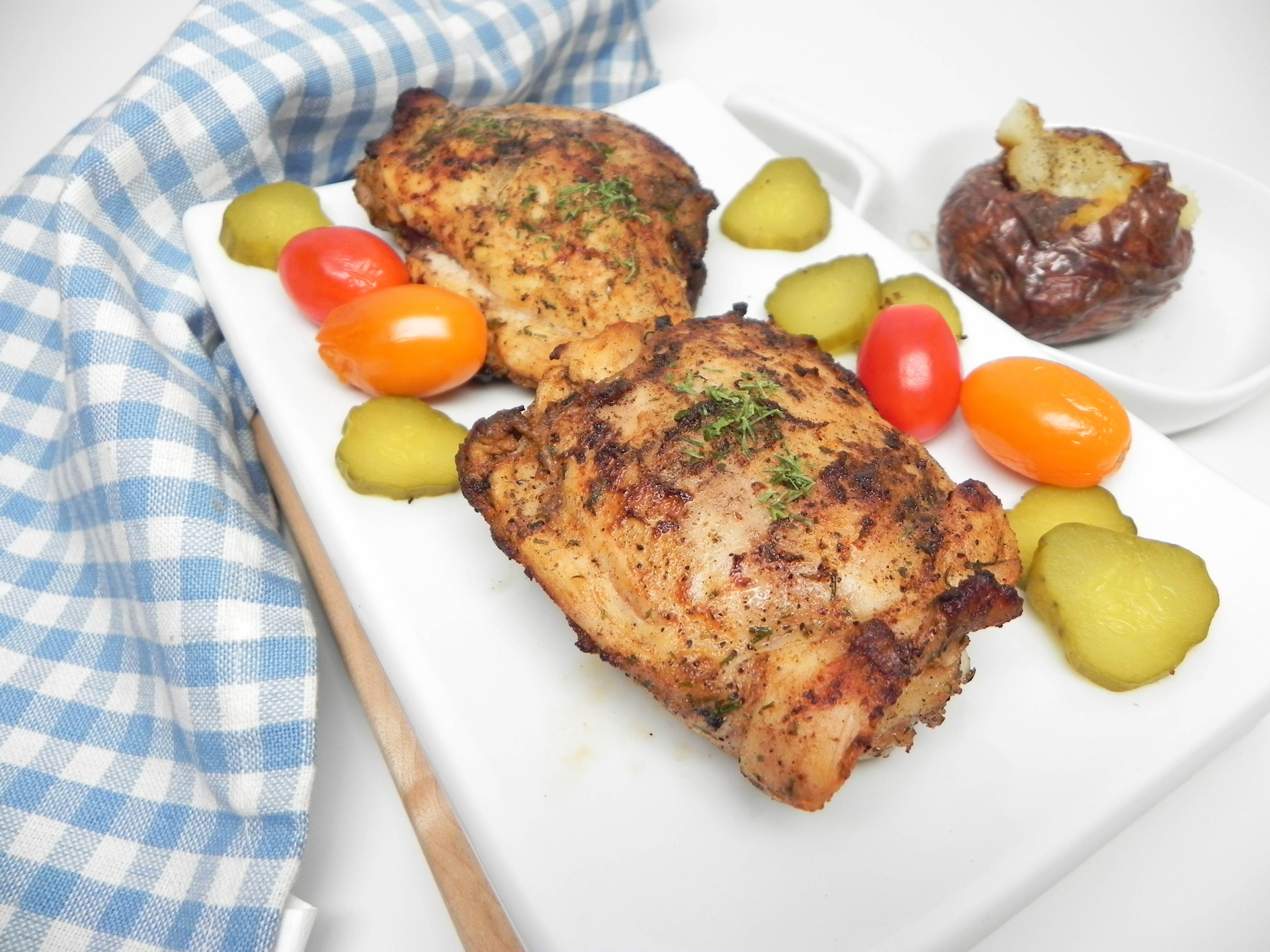 Grilled Dill Pickle Chicken Thighs image