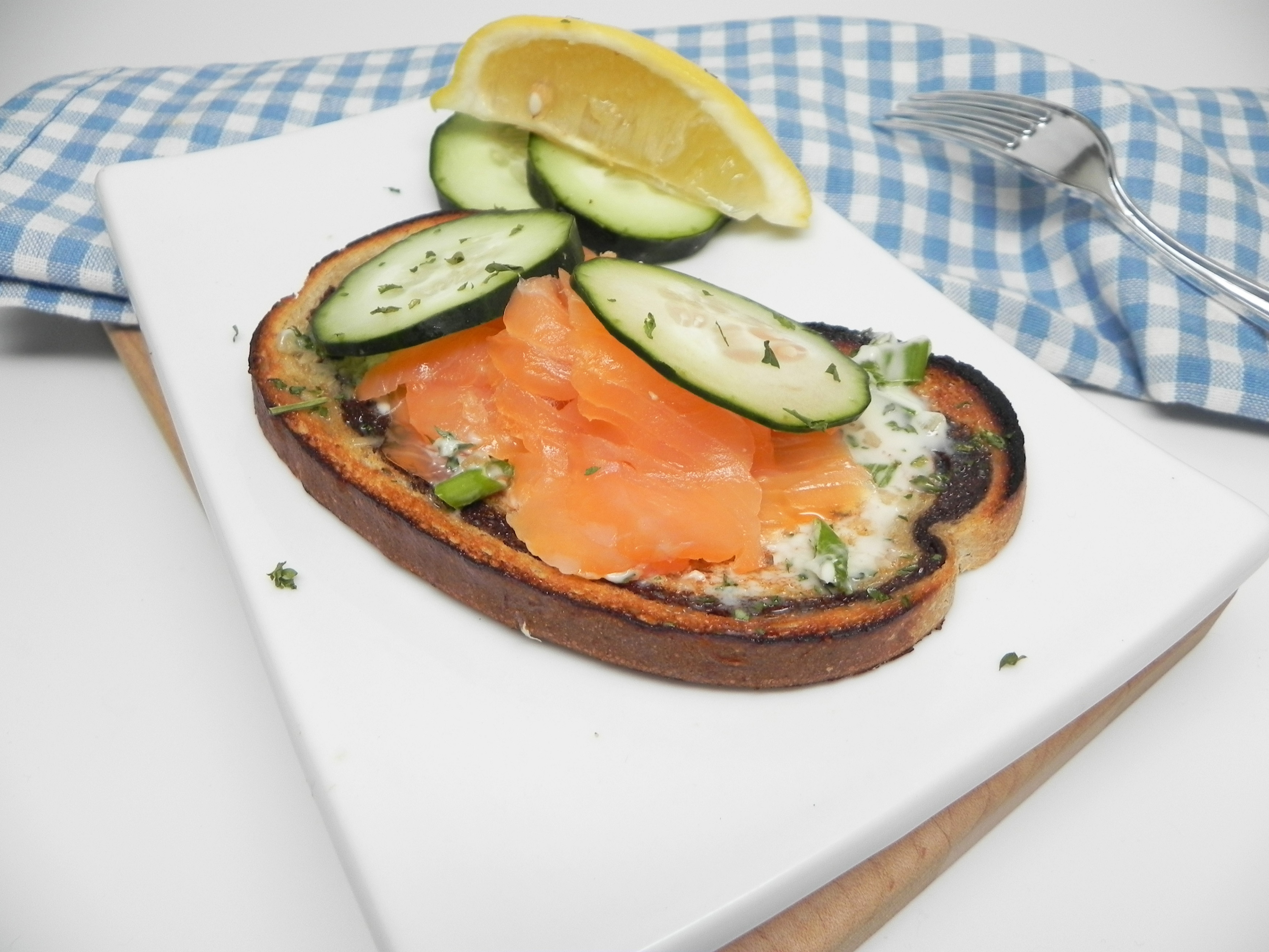 Elegant Open-Faced Smoked Salmon Sandwiches image