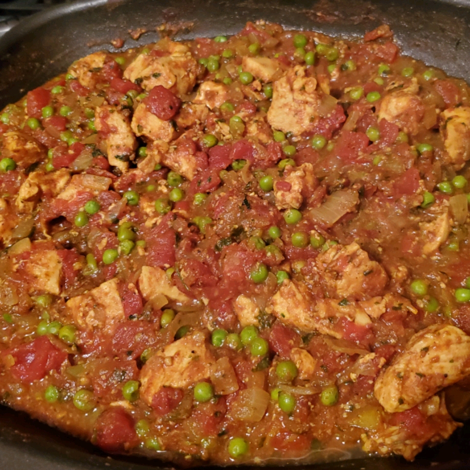 East Indian Chicken with Tomato, Peas, and Cilantro Recipe | Allrecipes