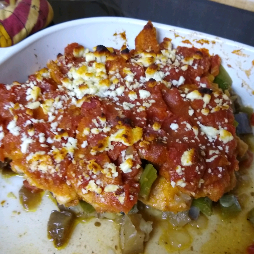 Mediterranean Chicken Medley with Eggplant and Feta Recipe | Allrecipes
