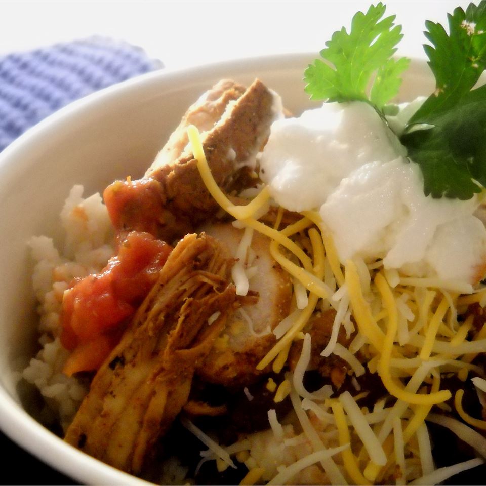 Fast Chicken Over Black Beans and Rice_image