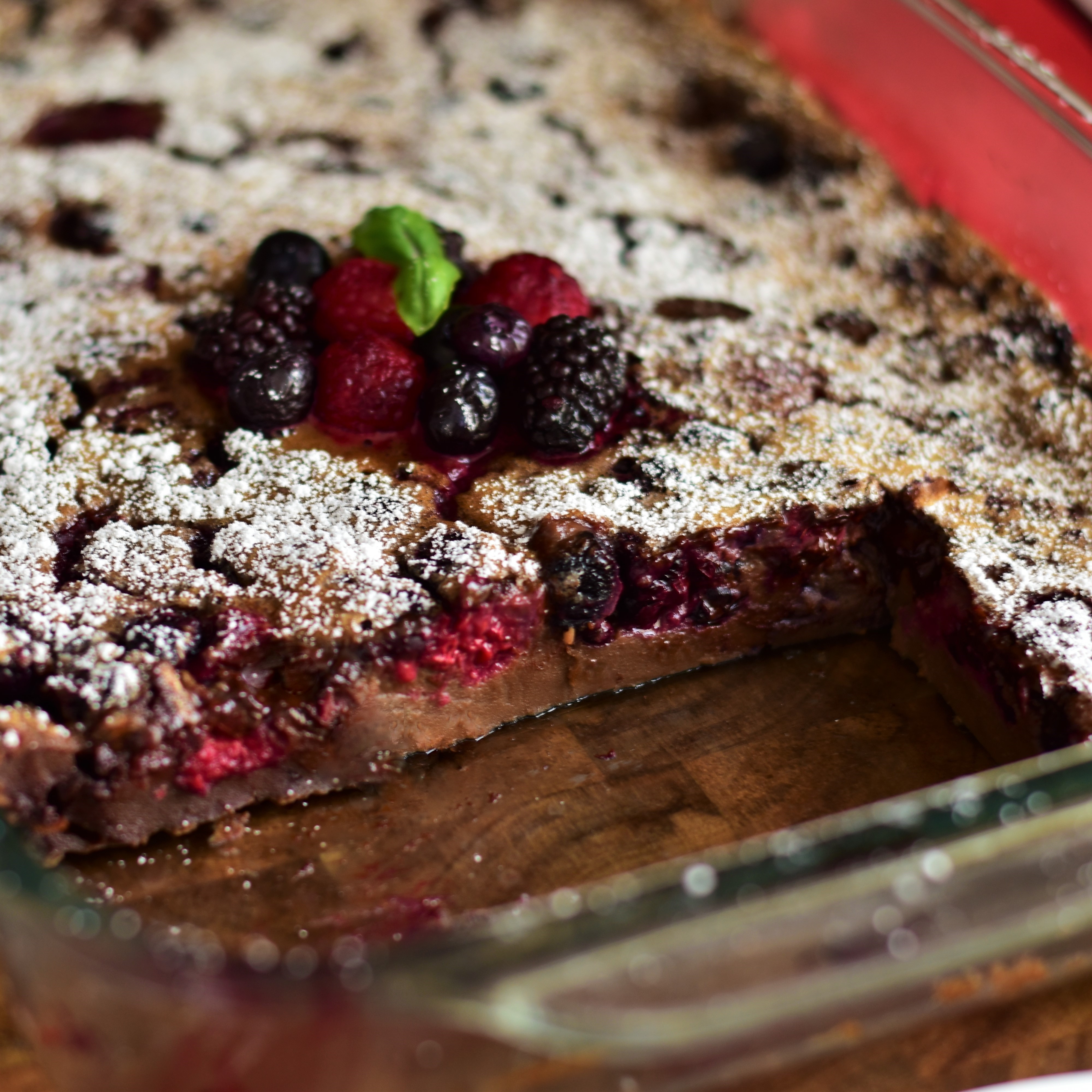 Chocolate-Mixed Berry Baked Custard image