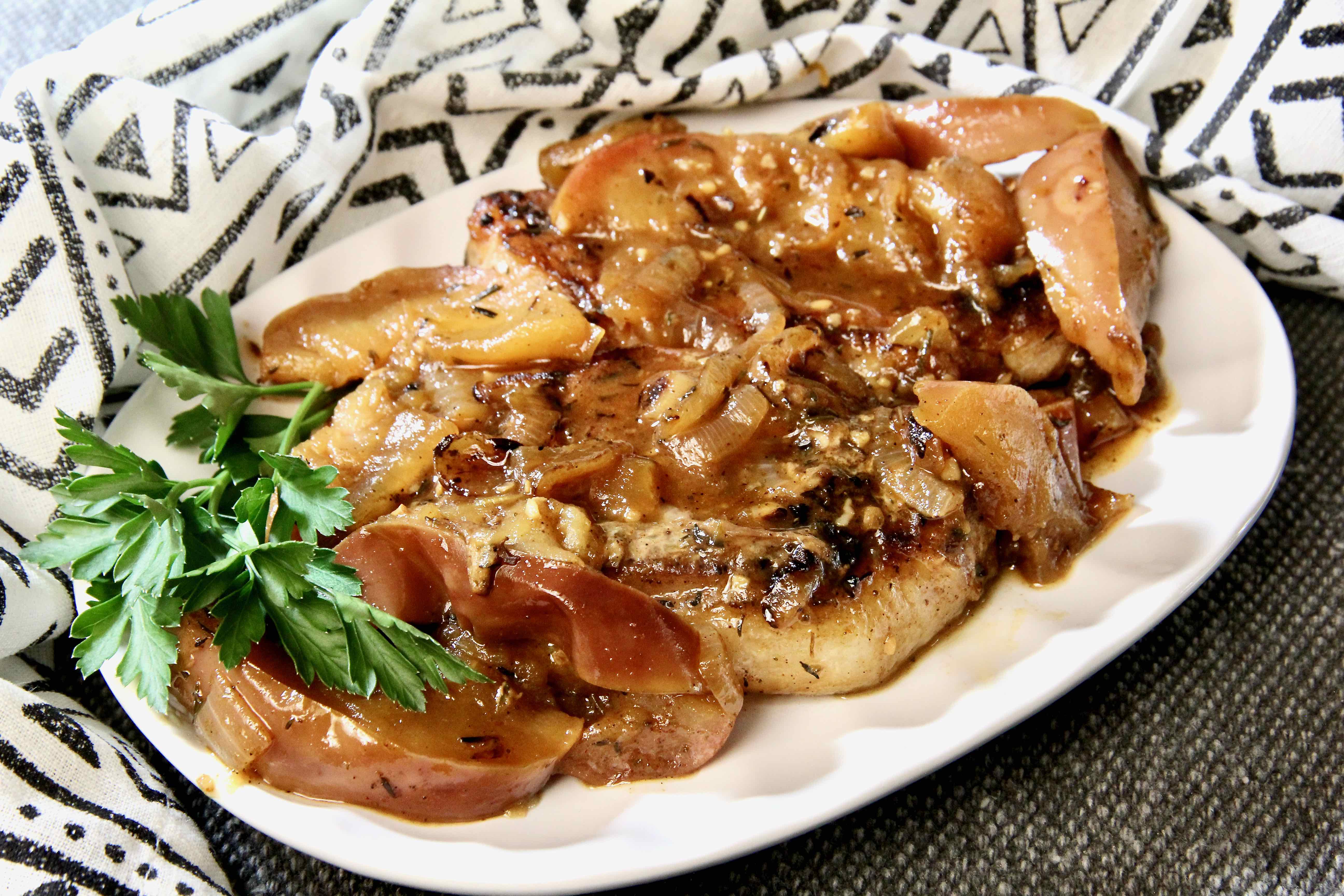 Pork Chops with Apples and Onions image