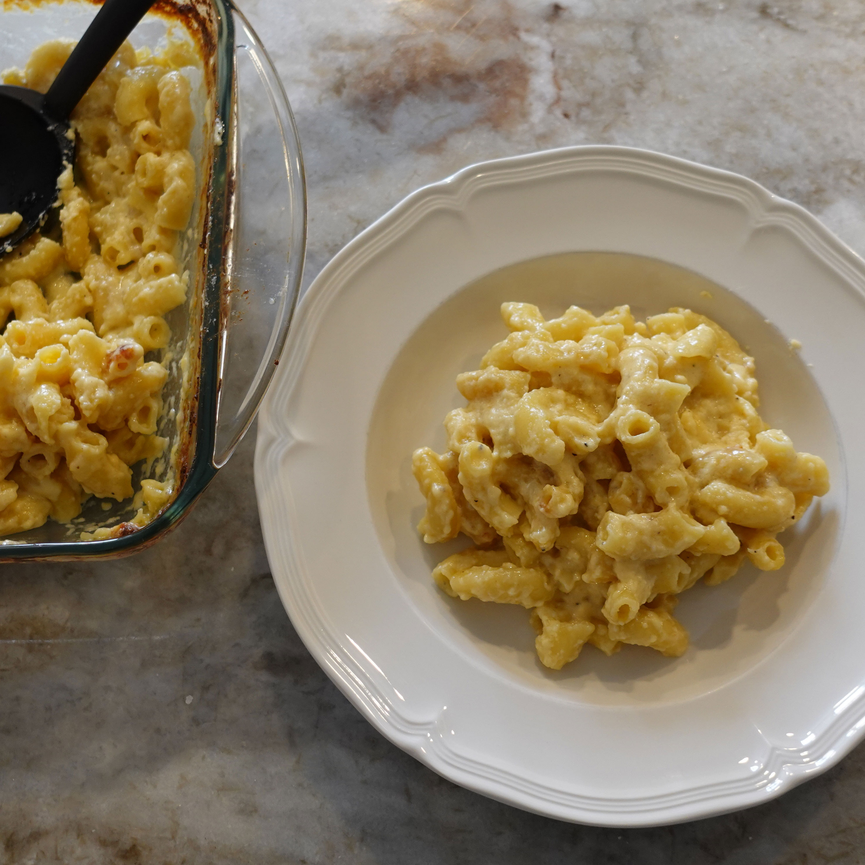 sharp white cheddar mac and cheese in ovens