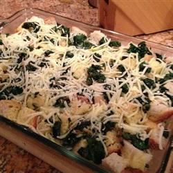 Make-Ahead Spinach and Mozzarella Breakfast Strata image