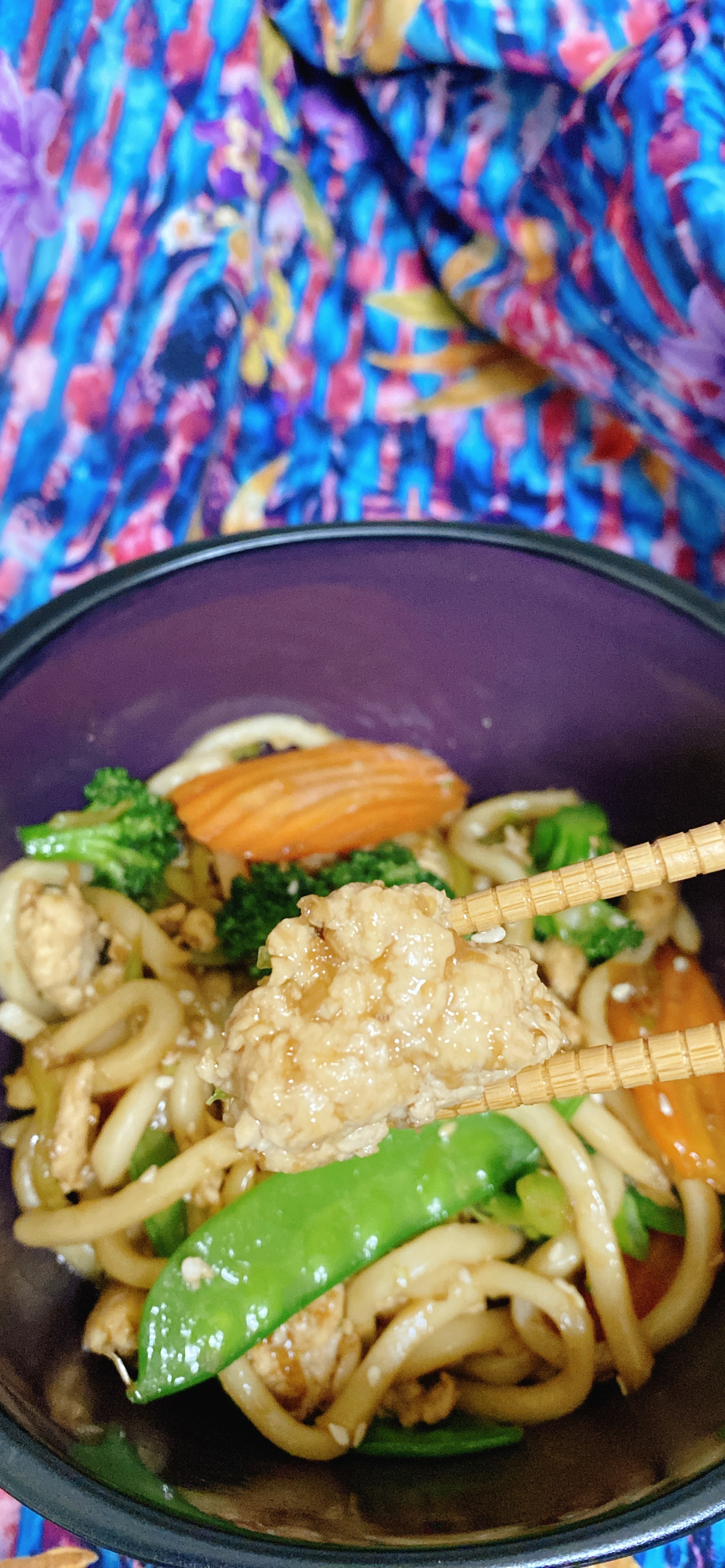 Quick Sesame Chicken Noodle Bowl image