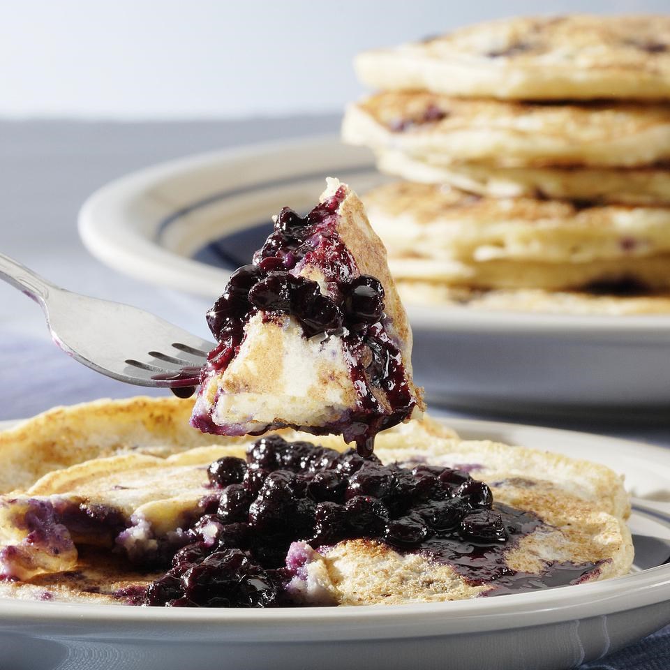 Blueberry-Ricotta Pancakes Recipe - EatingWell