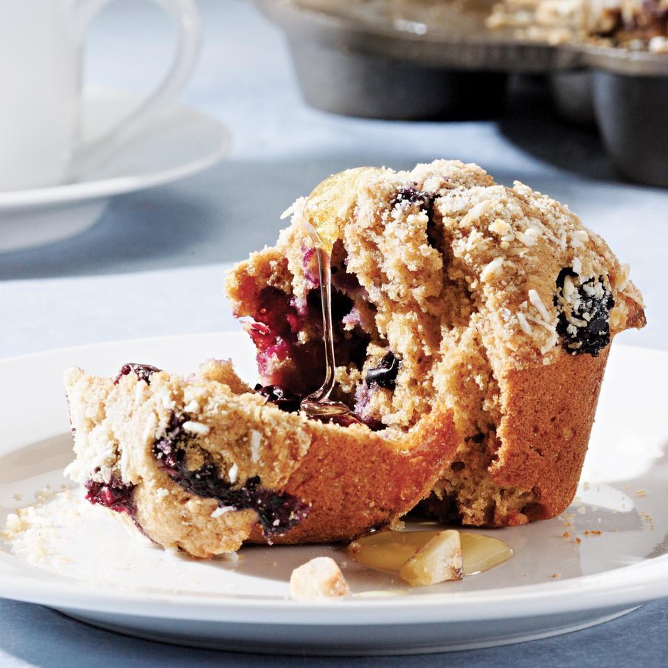Blueberry-Coconut-Macadamia Muffins Recipe - EatingWell