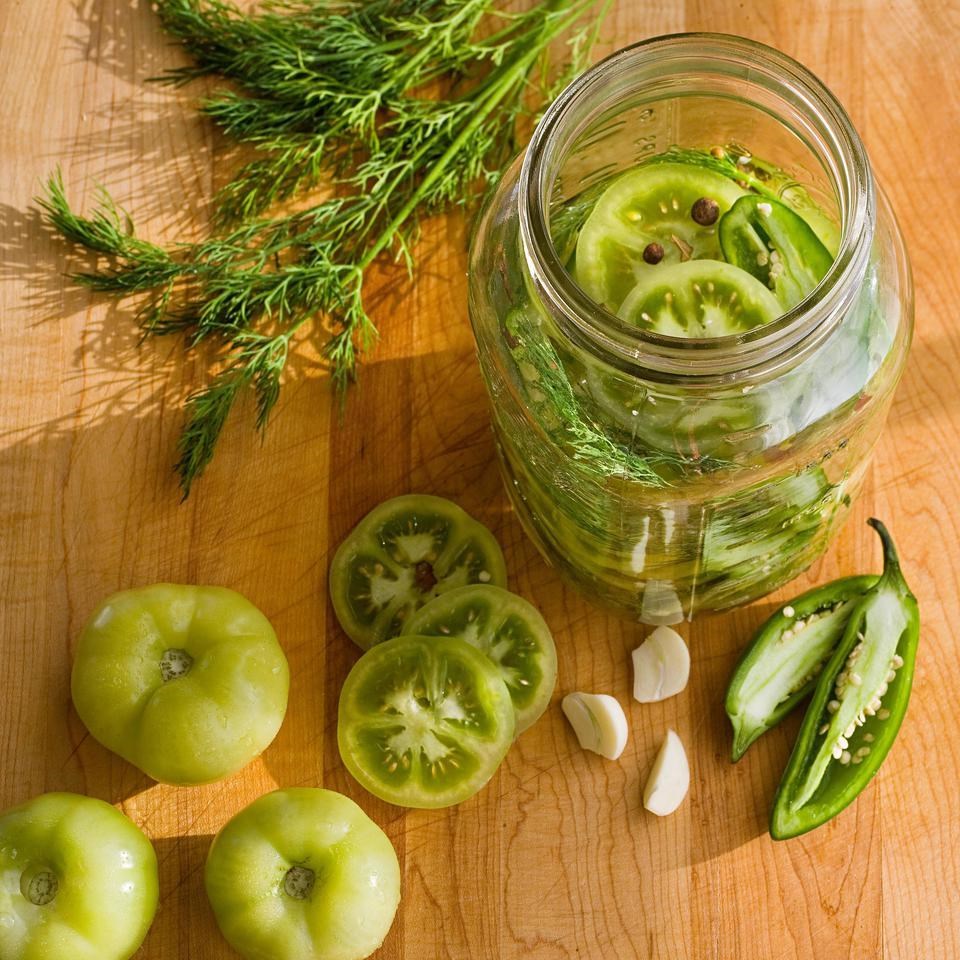 Spicy Green Tomato Pickles Recipe - EatingWell
