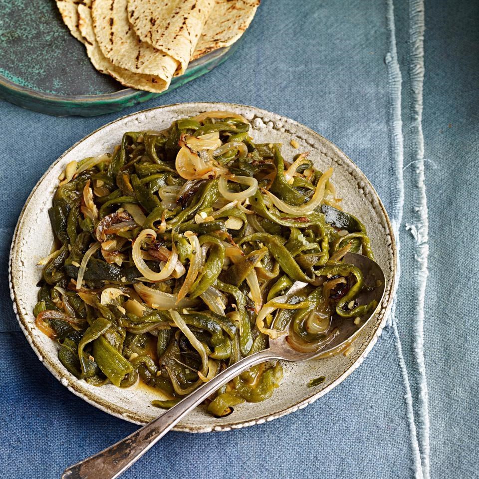 Roasted Poblano Chiles with Onion Rajas Recipe - EatingWell