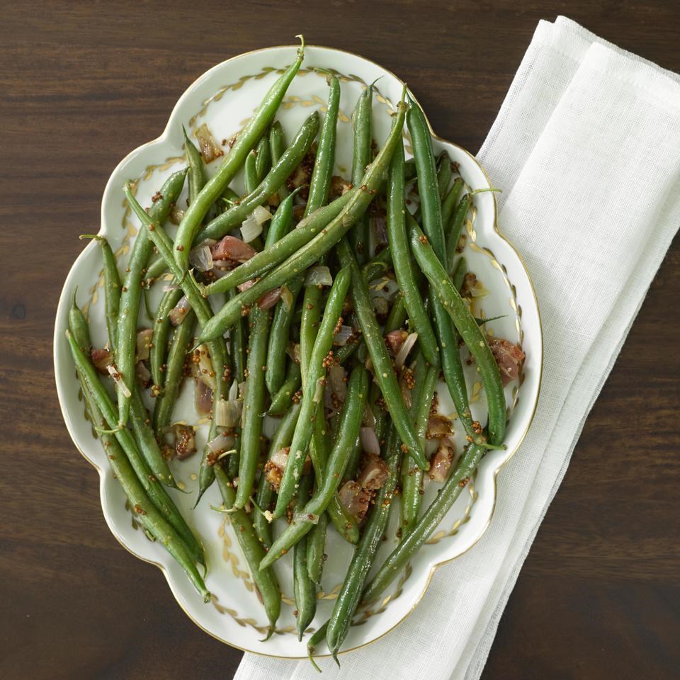 Green Beans & Pancetta with Whole-Grain Mustard Dressing Recipe ...