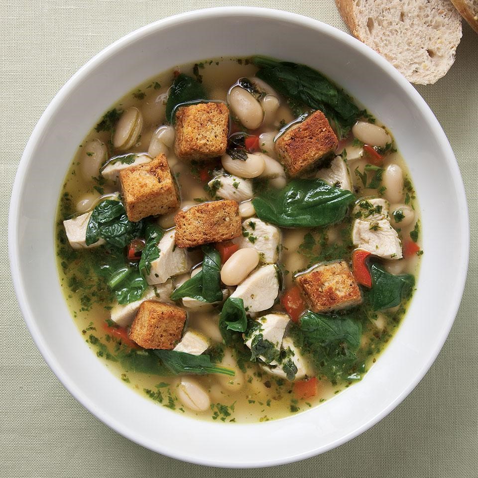 Chicken & Spinach Soup with Fresh Pesto Recipe - EatingWell