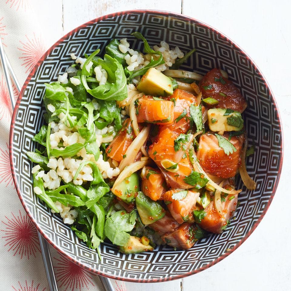 Salmon & Avocado Poke Bowl Recipe - EatingWell