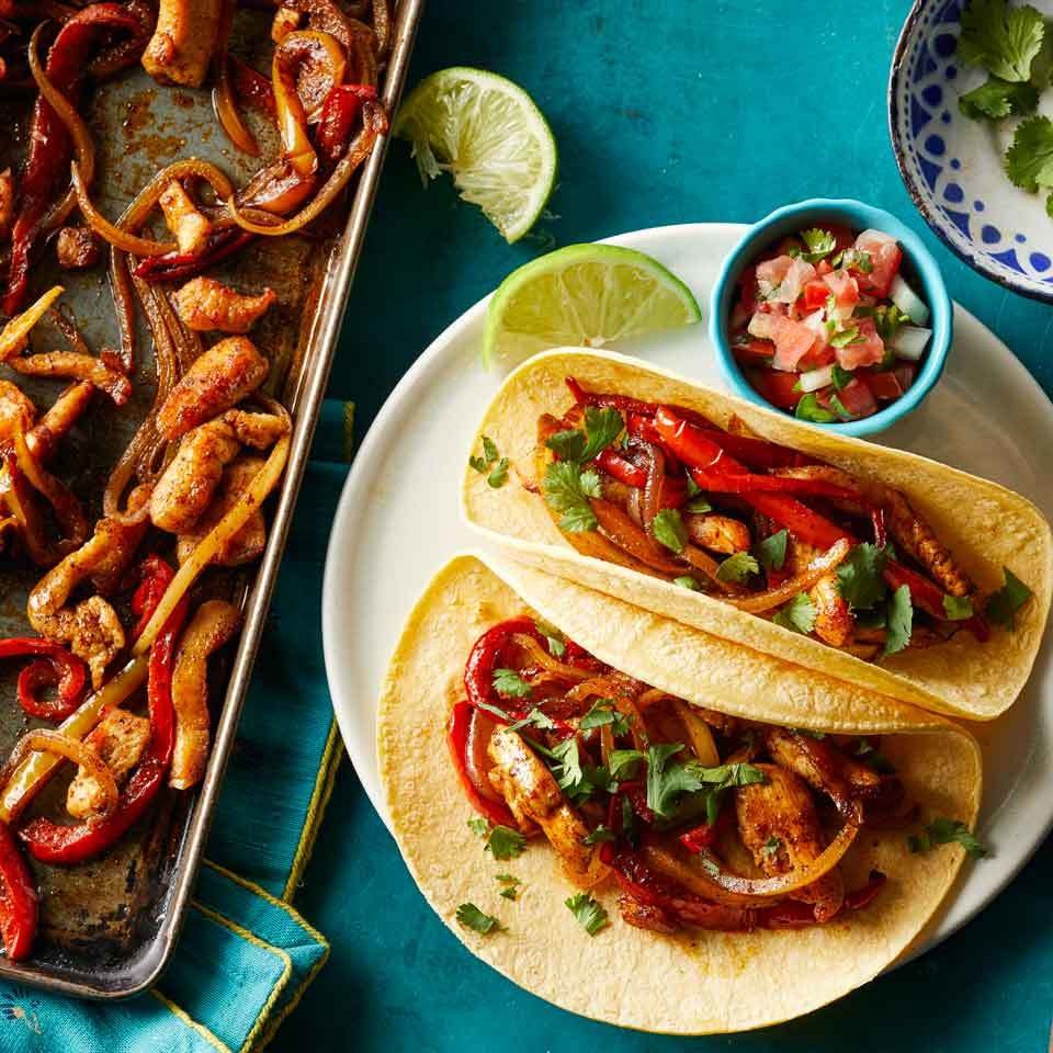 Sheet-Pan Chicken Fajitas Recipe - EatingWell